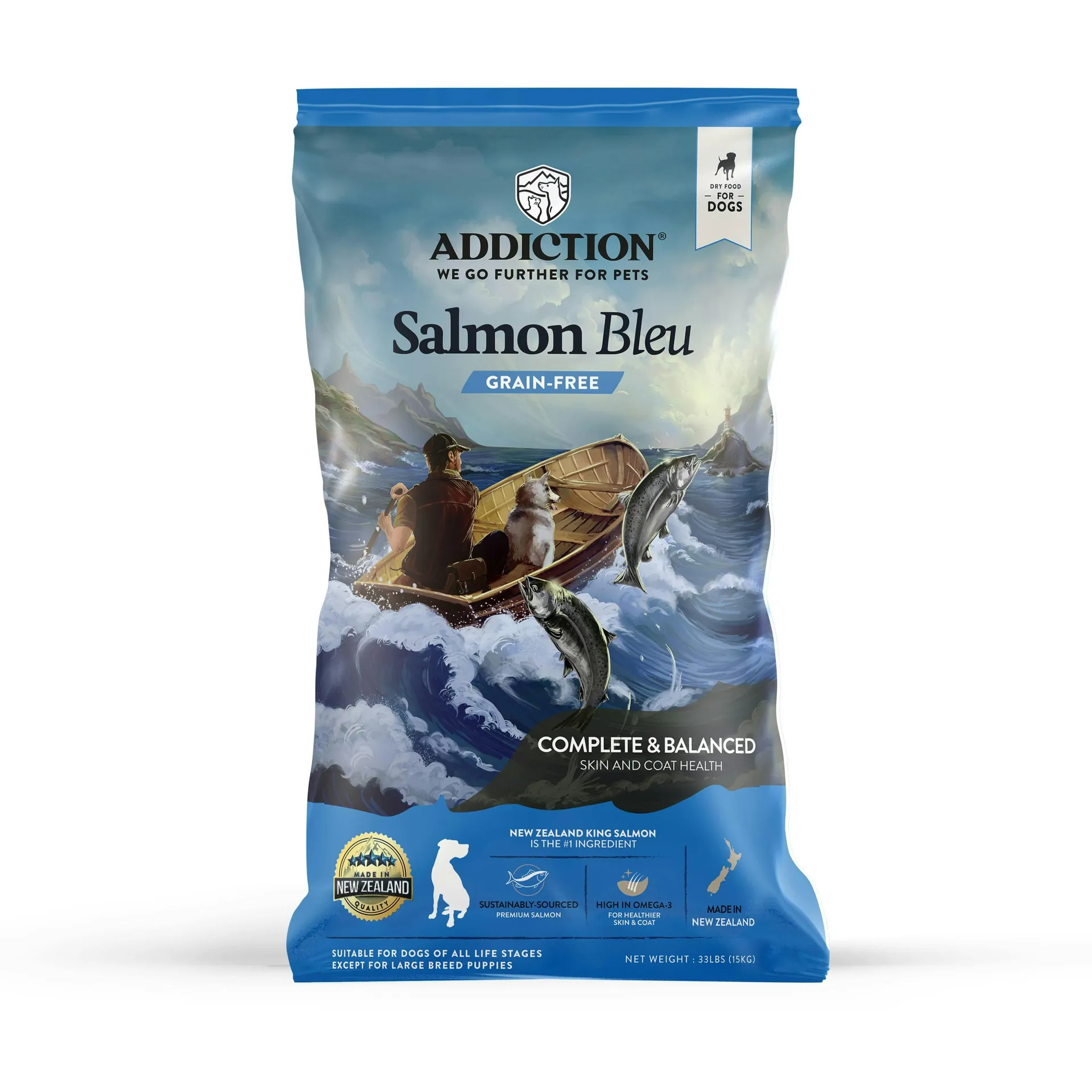 Addiction Salmon Bleu Skin & Coat Dry Dog Food