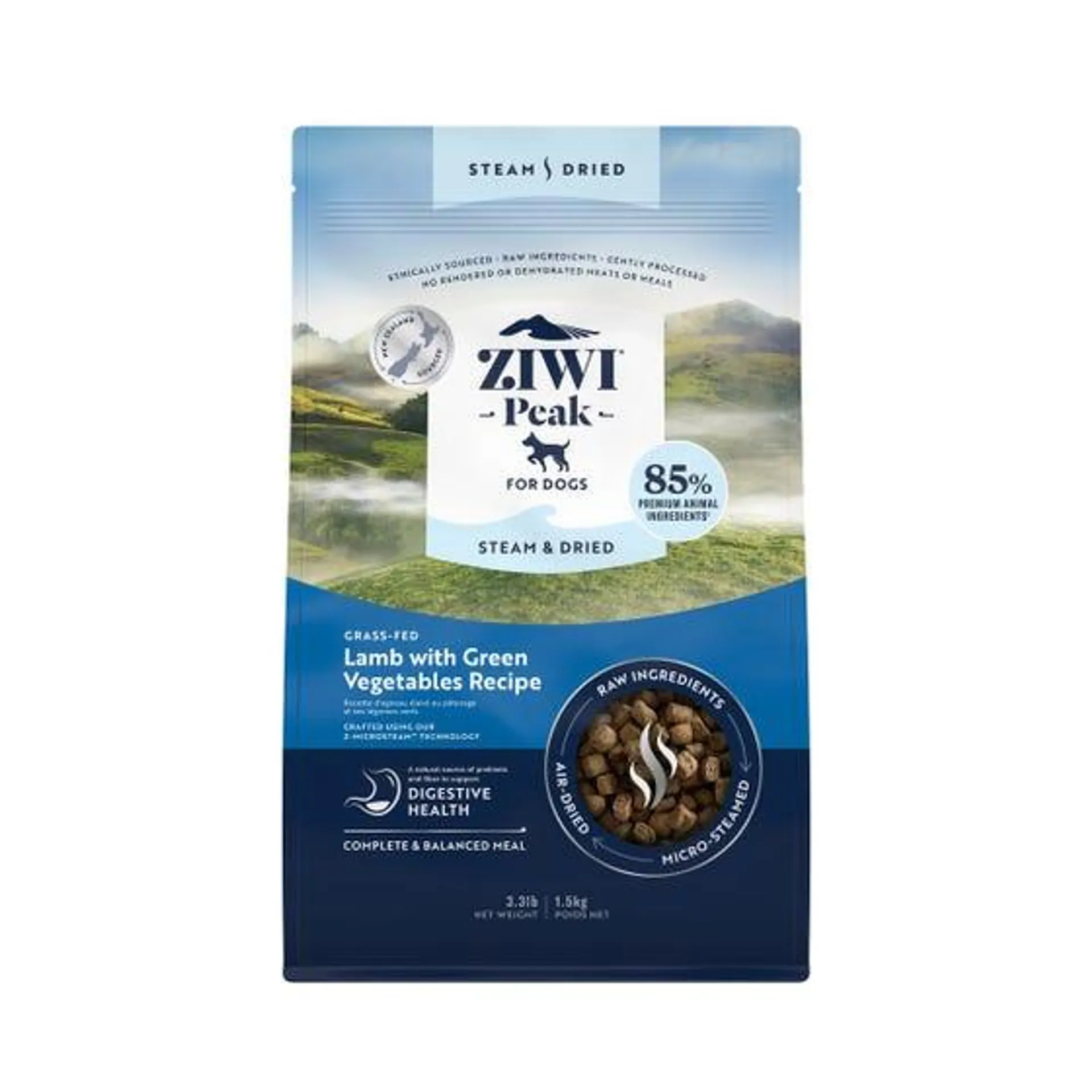 Ziwi Peak Steam and Dried Dog Food Lamb 1.5kg