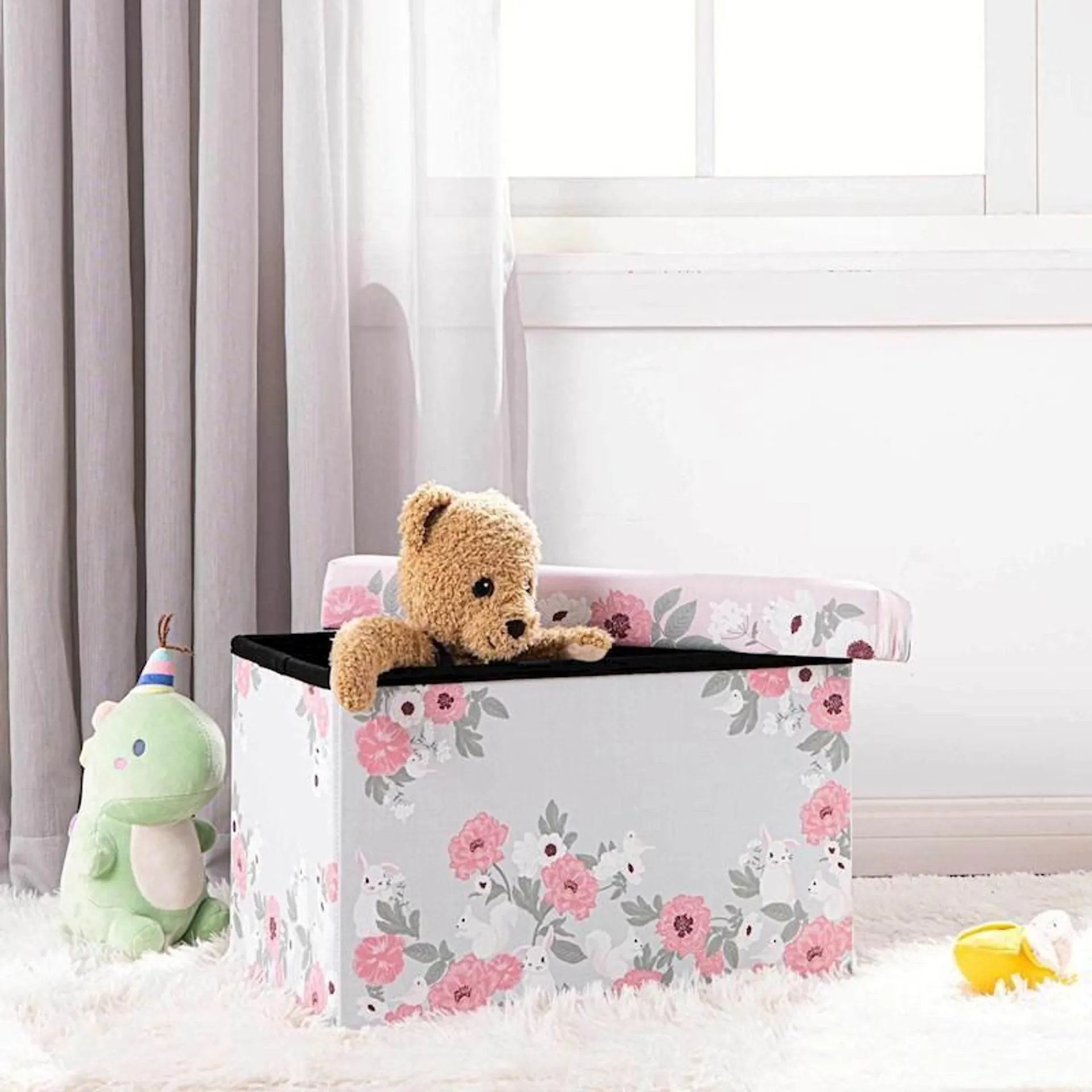 Twill & Co Kid's Storage Box Bunny Garden Pink