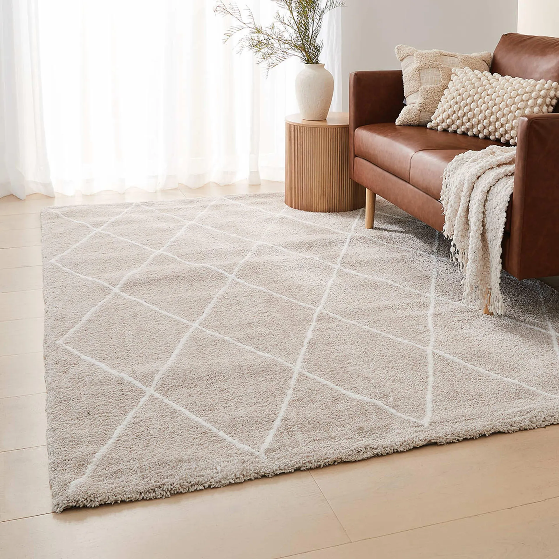 Trellis Rug - Natural, Large - 235cm x 160cm