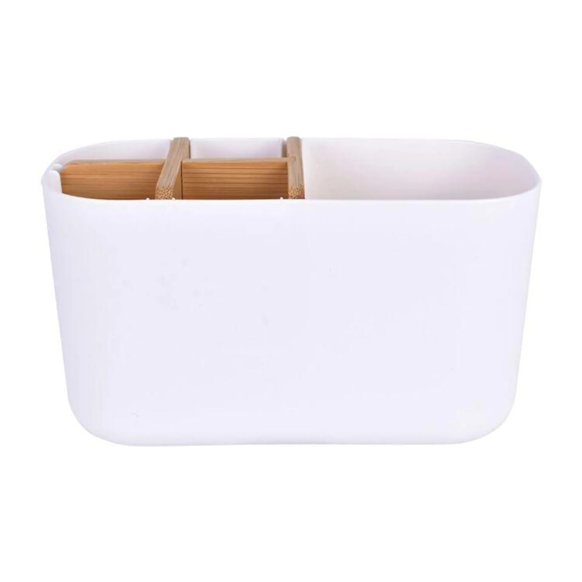 Clevinger Bamboo Toothbrush Holder White