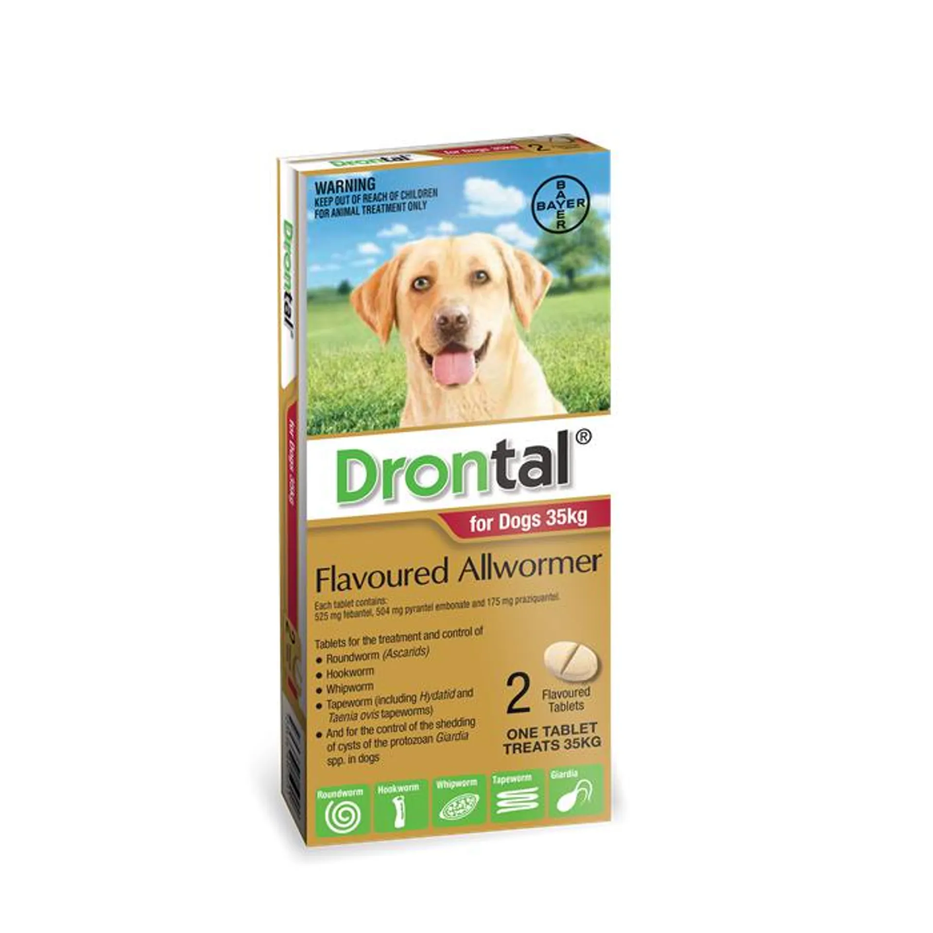 Drontal Worm Treatment For Dogs 20 To 35 Kg 2 Pack