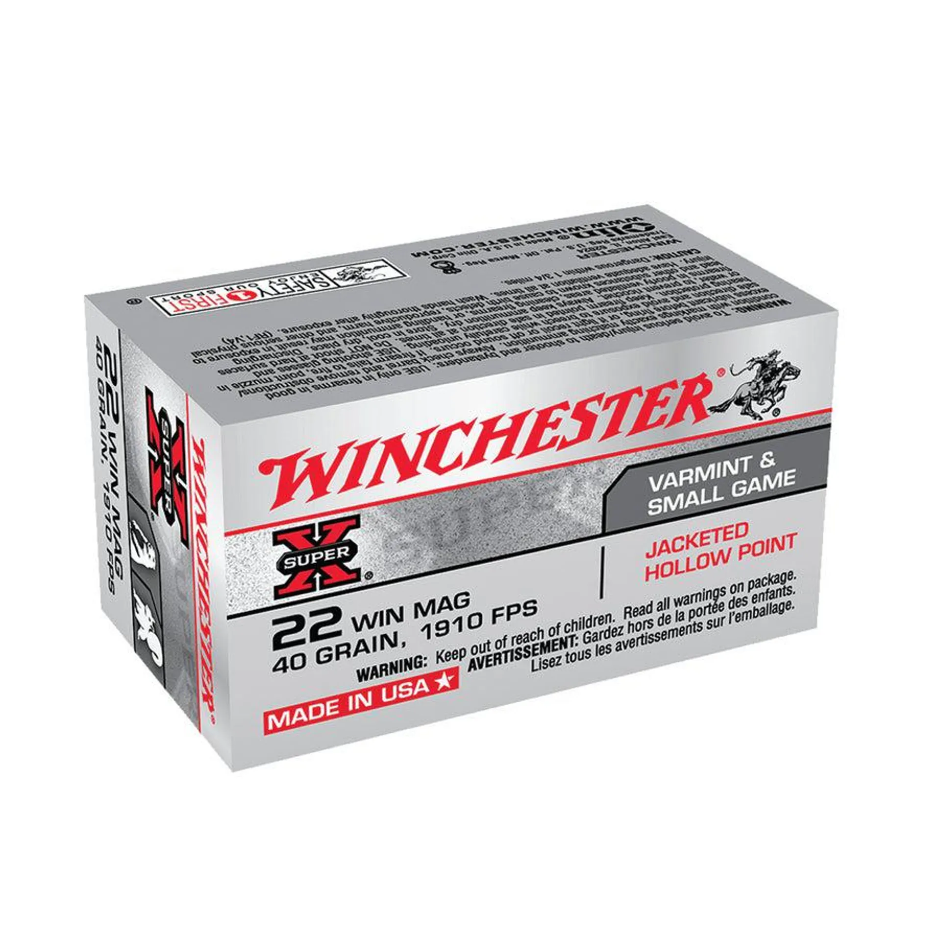 Winchester SuperX .22WMR 40gr JHP 1910fps (50)