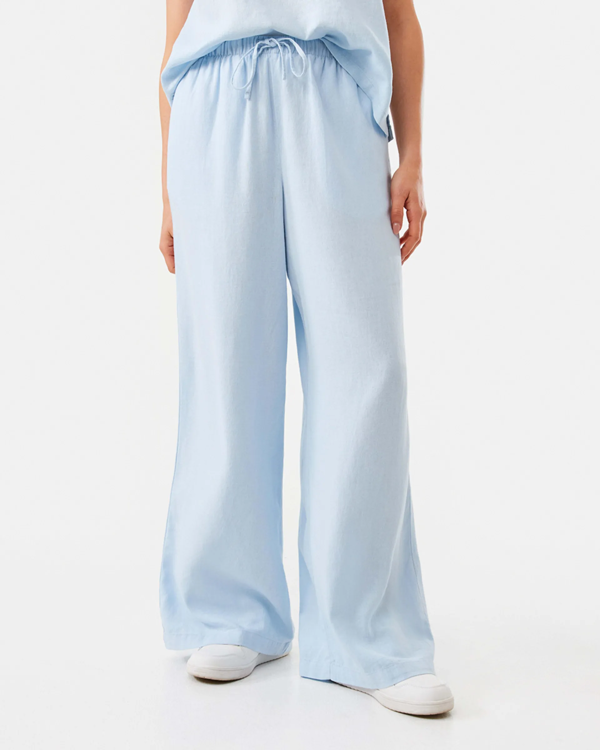 Linen Blend Wide Leg Pants