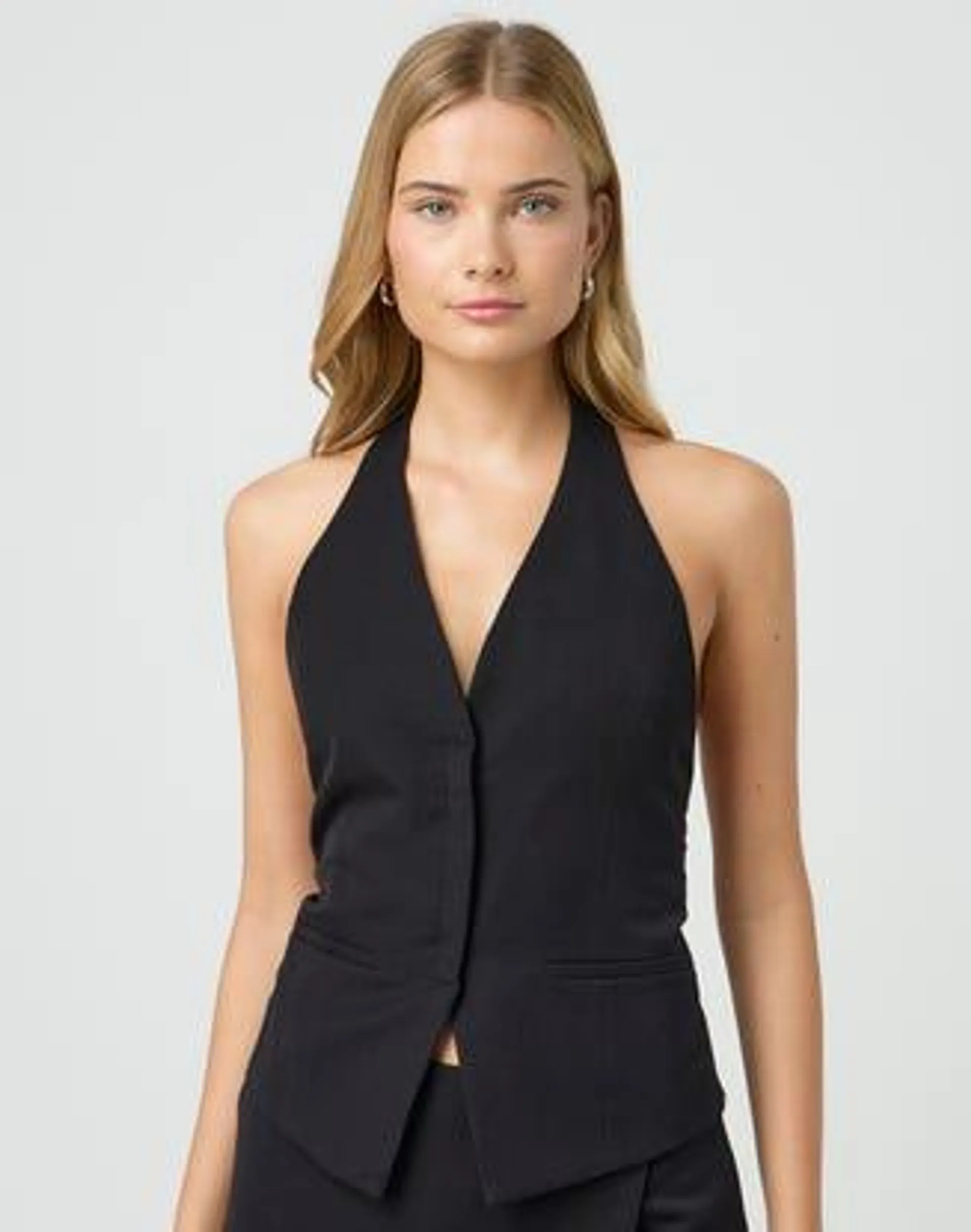 Tailored Backless Halter Vest Top