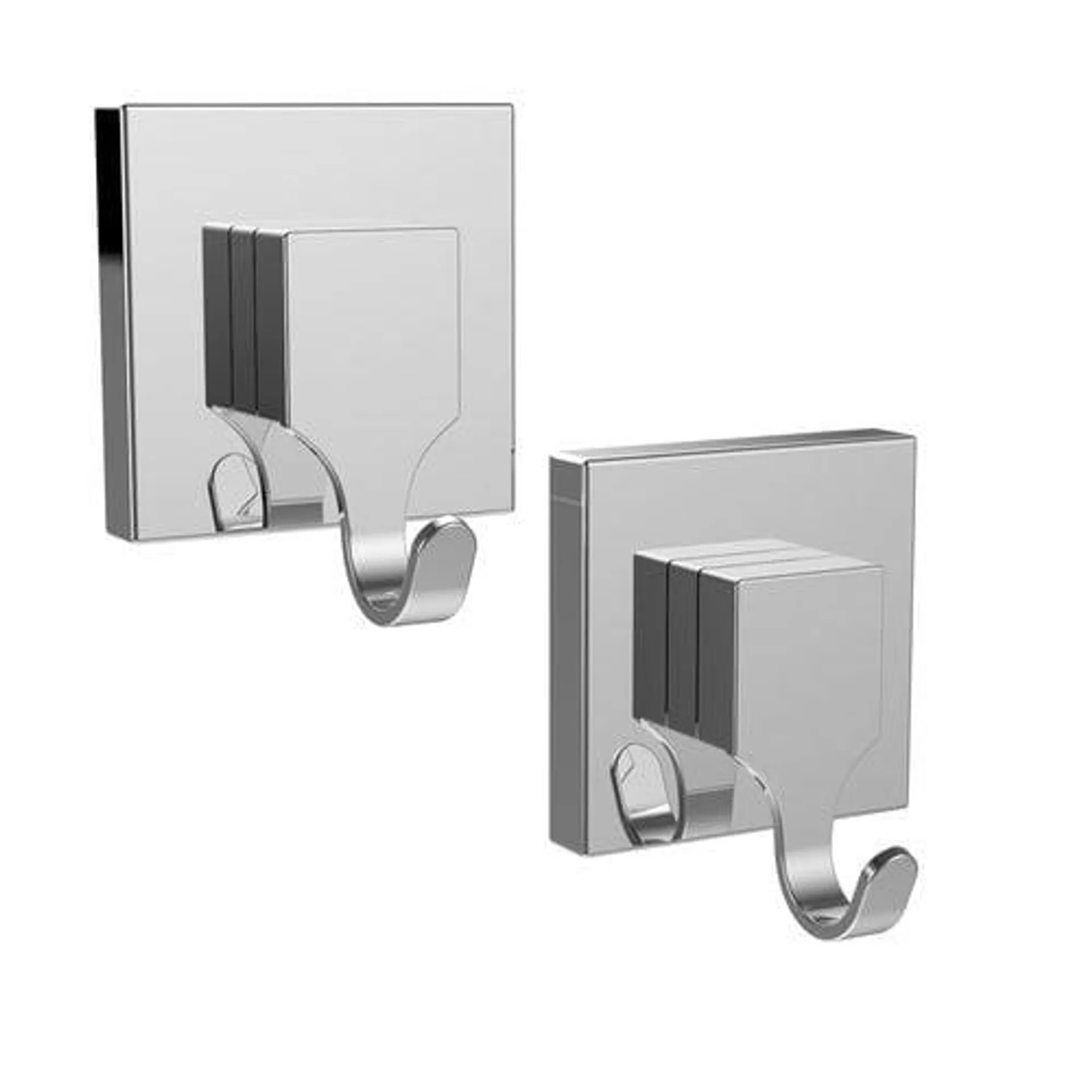 Fusion-Loc 13kg Chrome Suction Bathroom Hook - 2 Pack