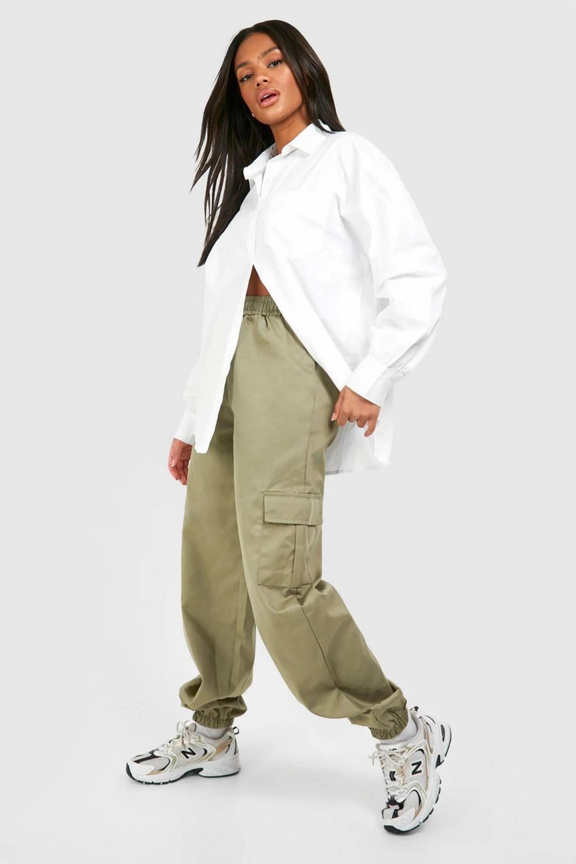 High Waisted Cargo Pocket Joggers