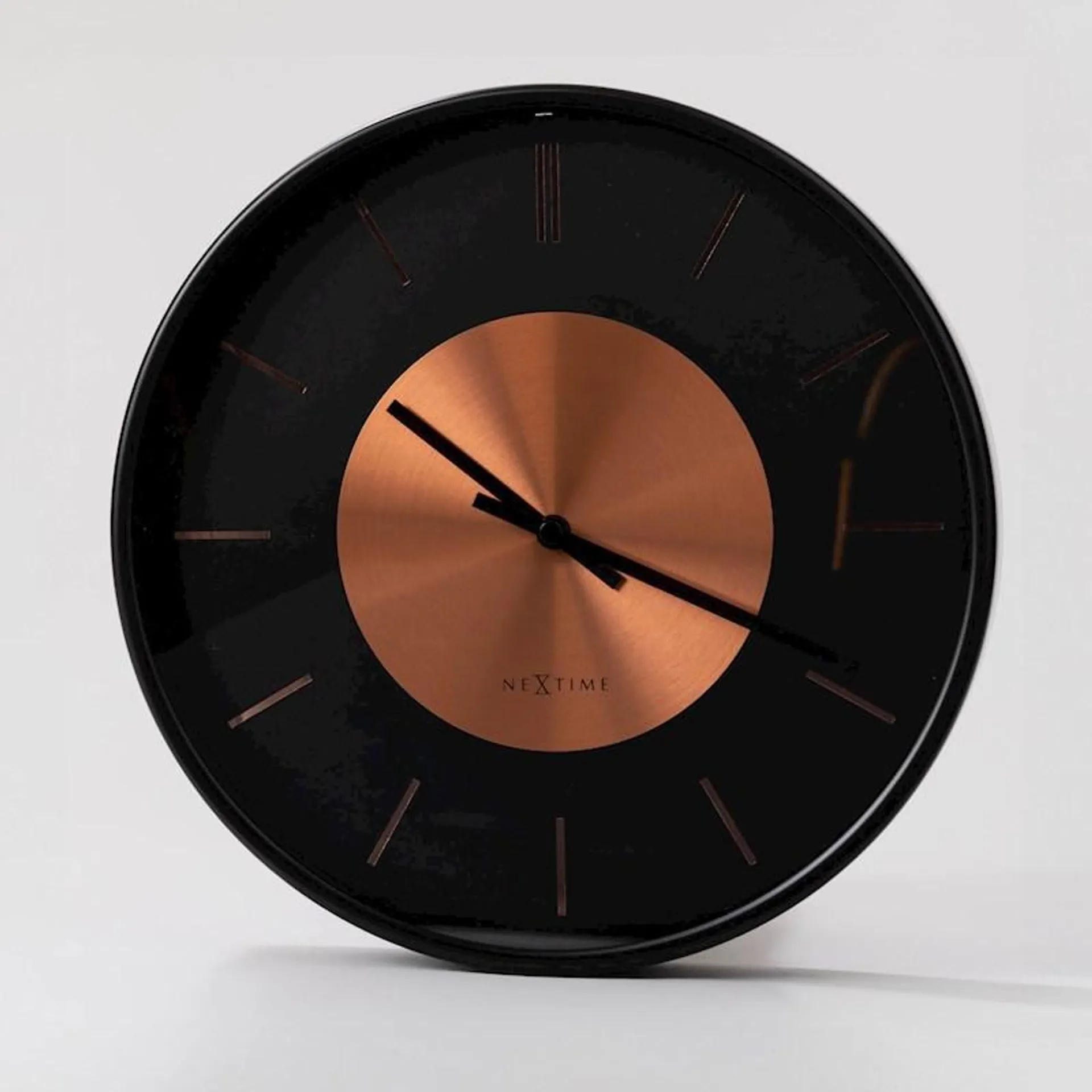 NeXtime Retro II Wall Clock Metal Black Copper 25cm