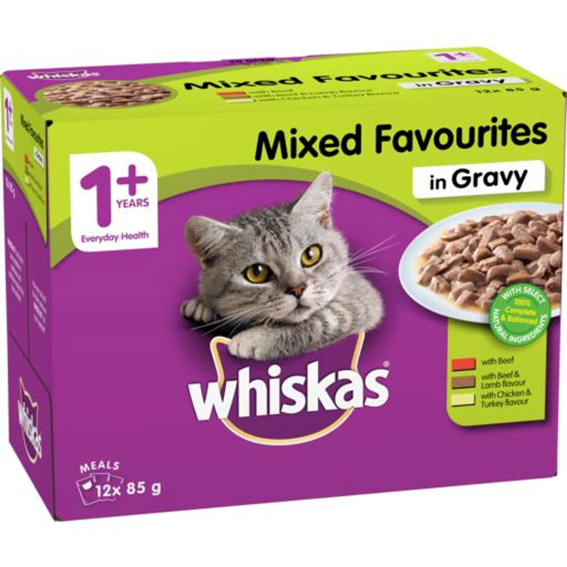 Whiskas Cat Food Pouch Mixed Favourites 12 Pack