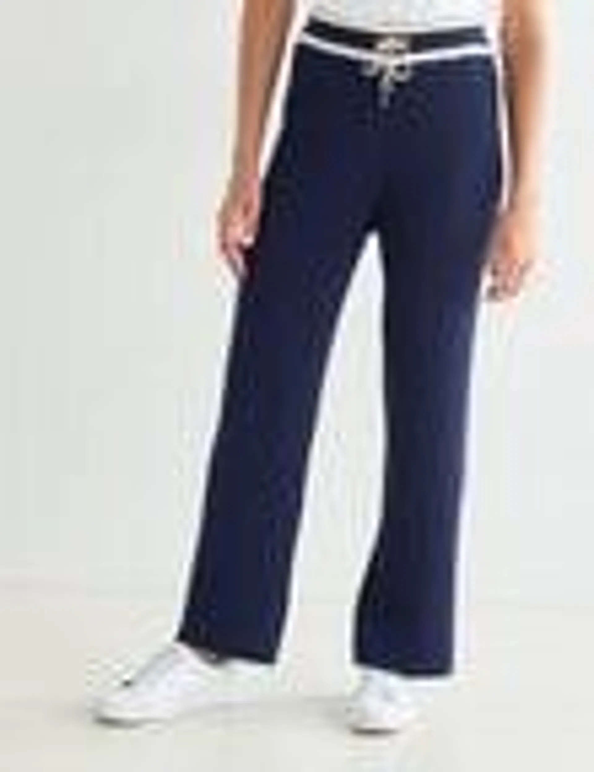 Zest Zest Knit Rib Wide Leg Pant, Navy