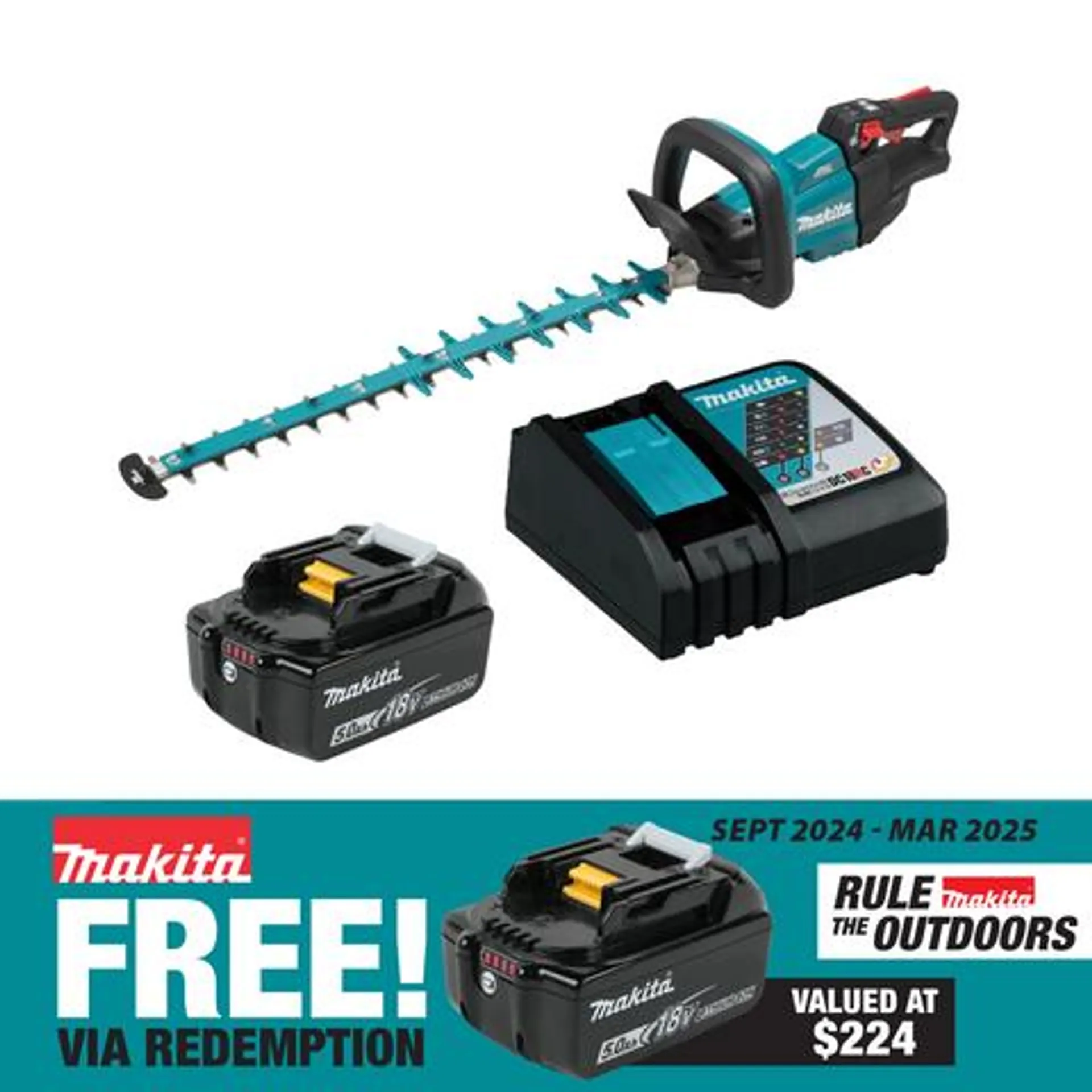 Makita LXT Cordless Hedge Trimmer Brushless 600mm 18V 5Ah