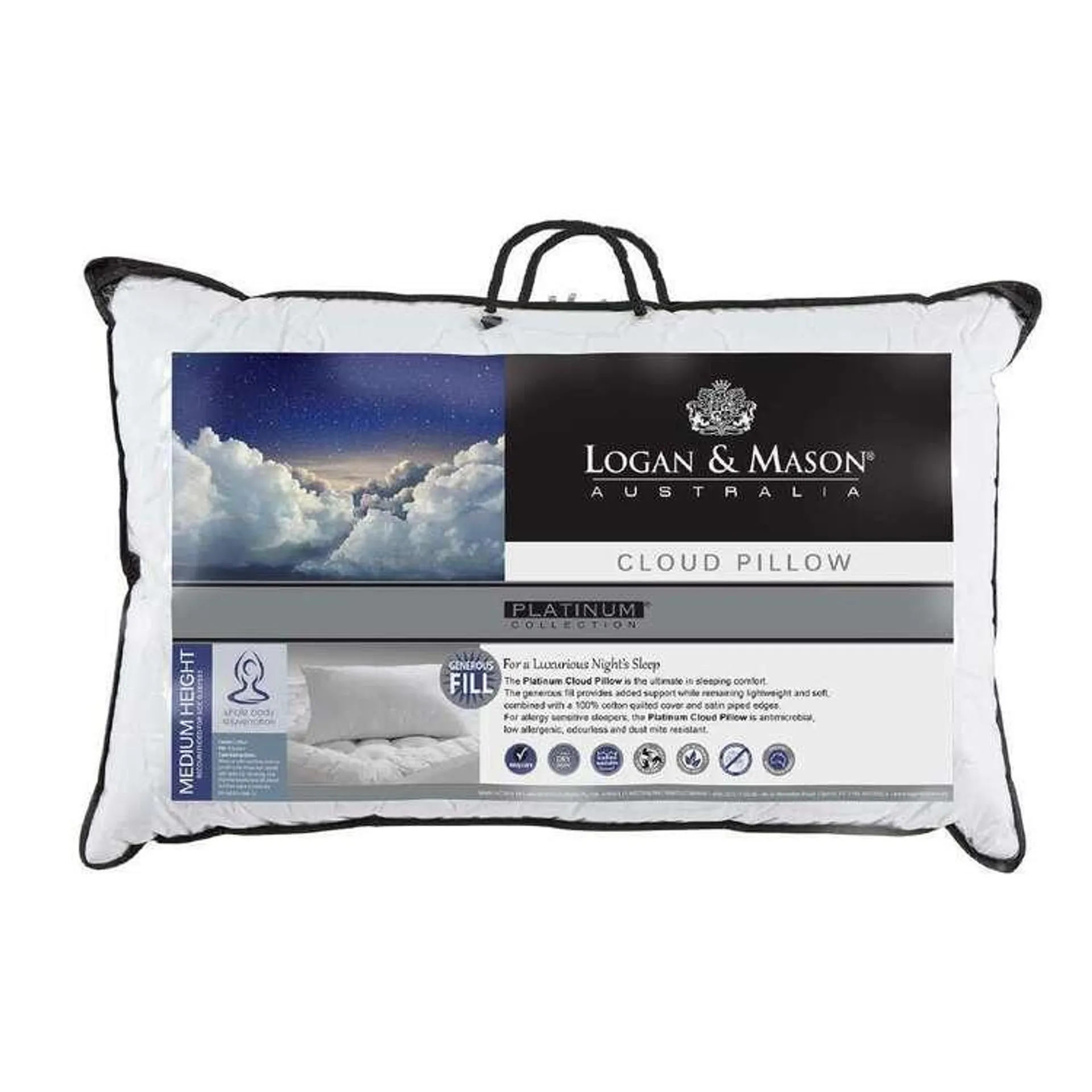 Logan & Mason Platinum Cloud Pillow White Standard