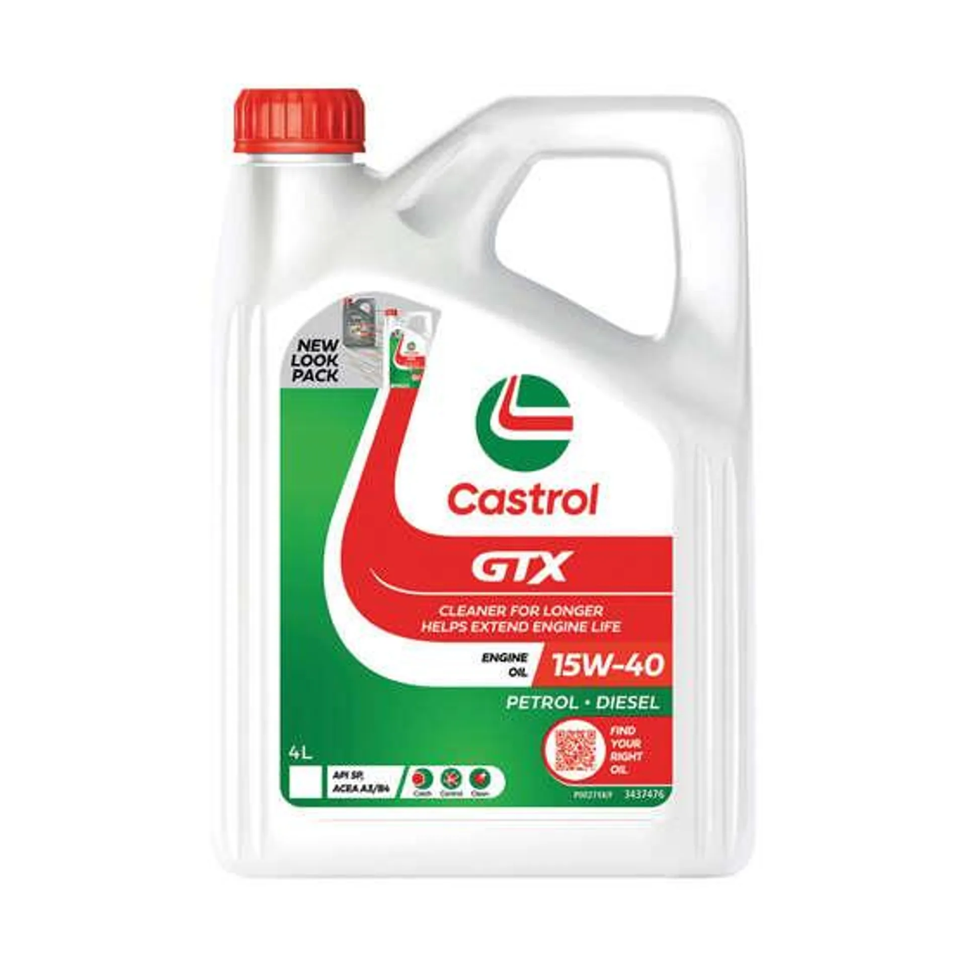 Castrol GTX UltraClean Engine Oil - 15W-40, 4 Litre