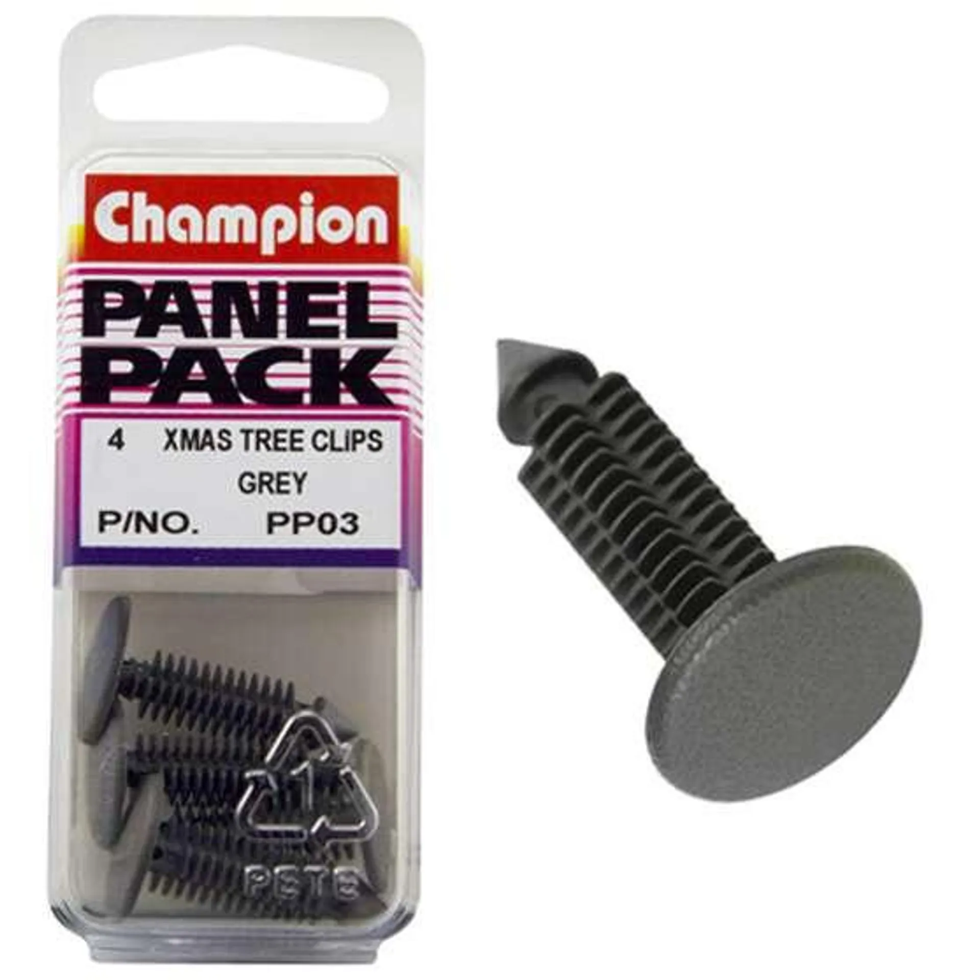 Champion Panel Pack Christmas Tree Clips PP03, Grey