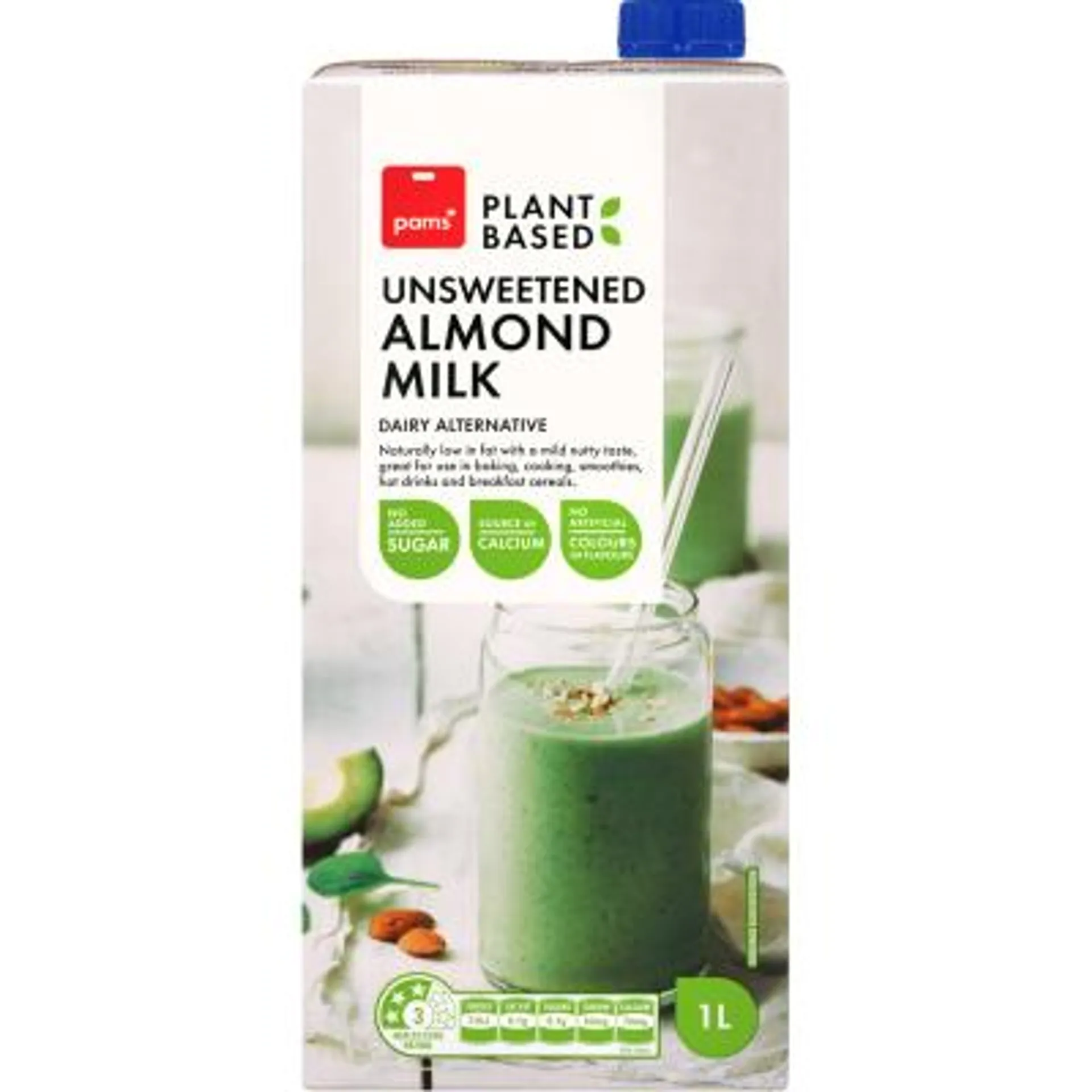 Pams Plant Based Unsweetened Almond Milk