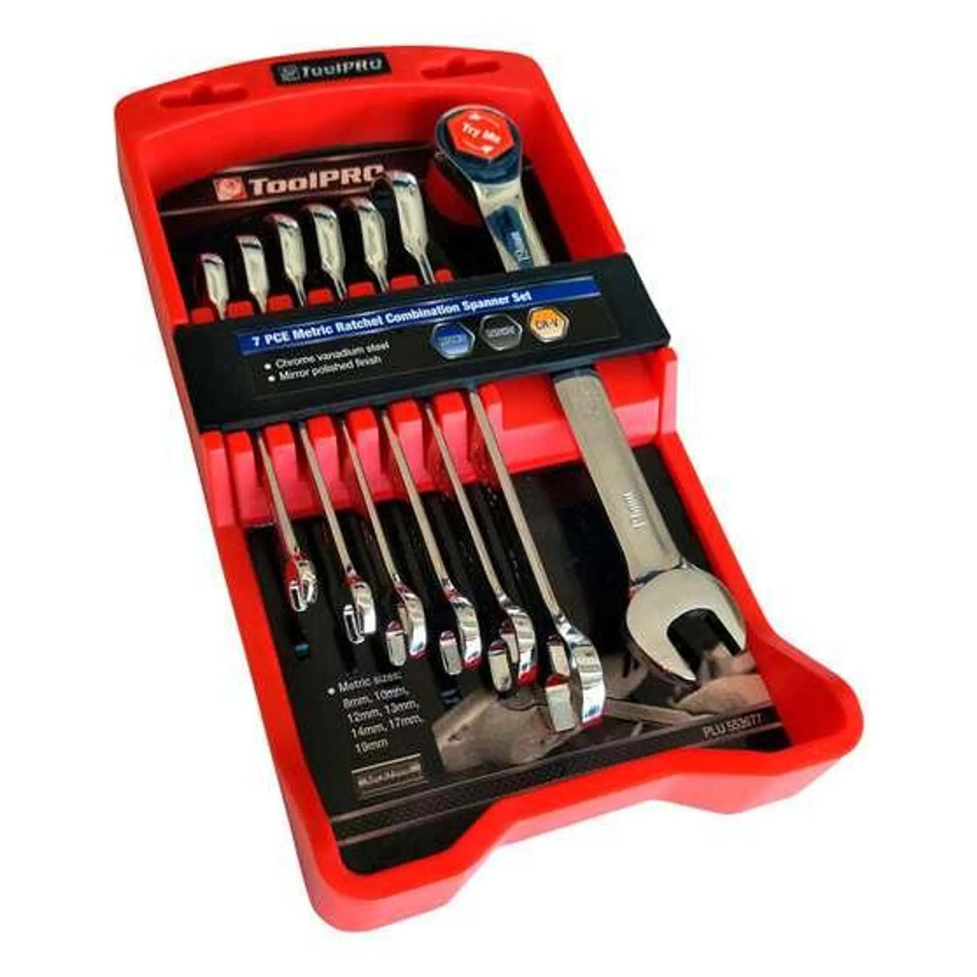 ToolPRO Ratchet Spanner Set Metric 7 Piece