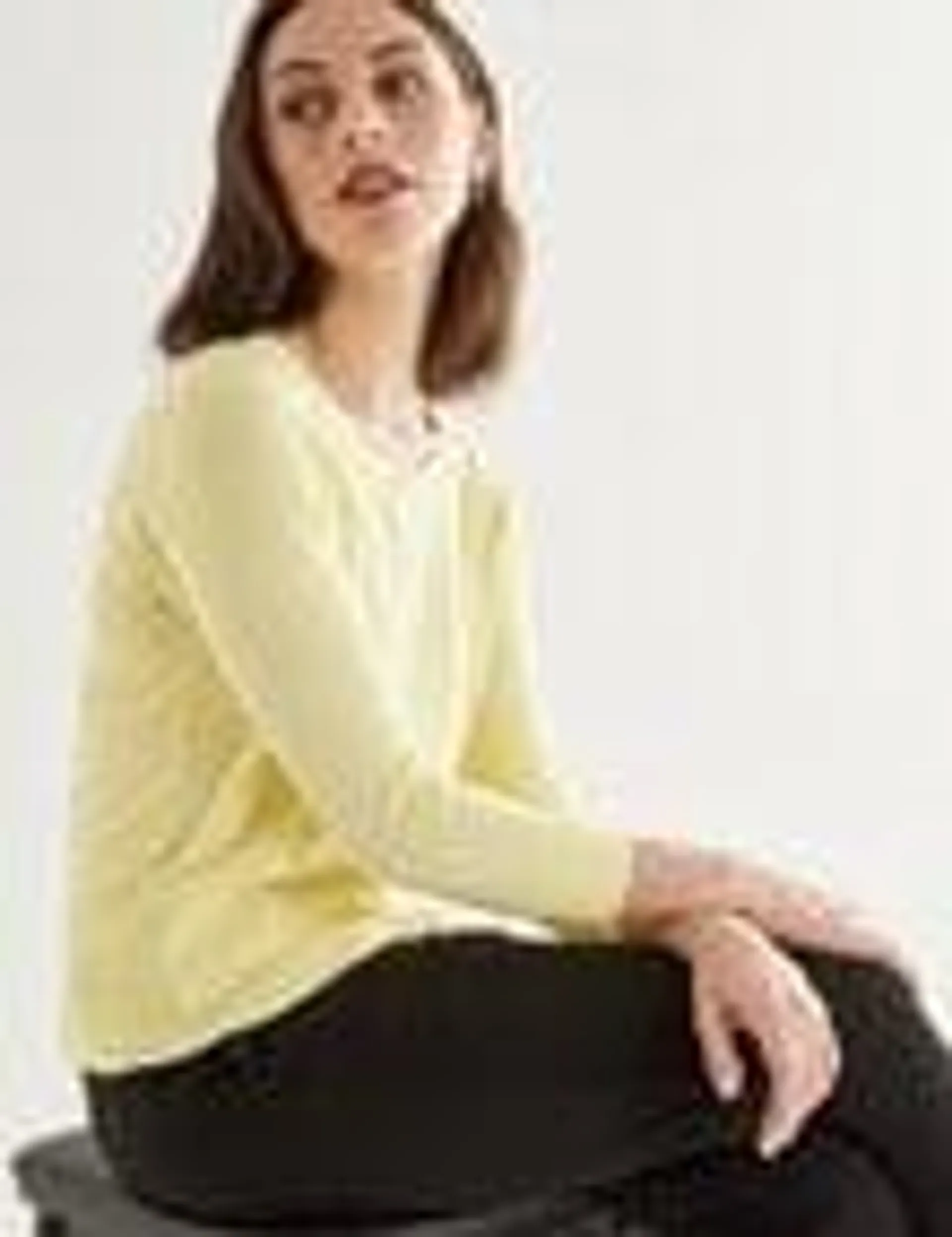 Oliver Black 3/4 Sleeve Crew Neck Cardigan, Lemon