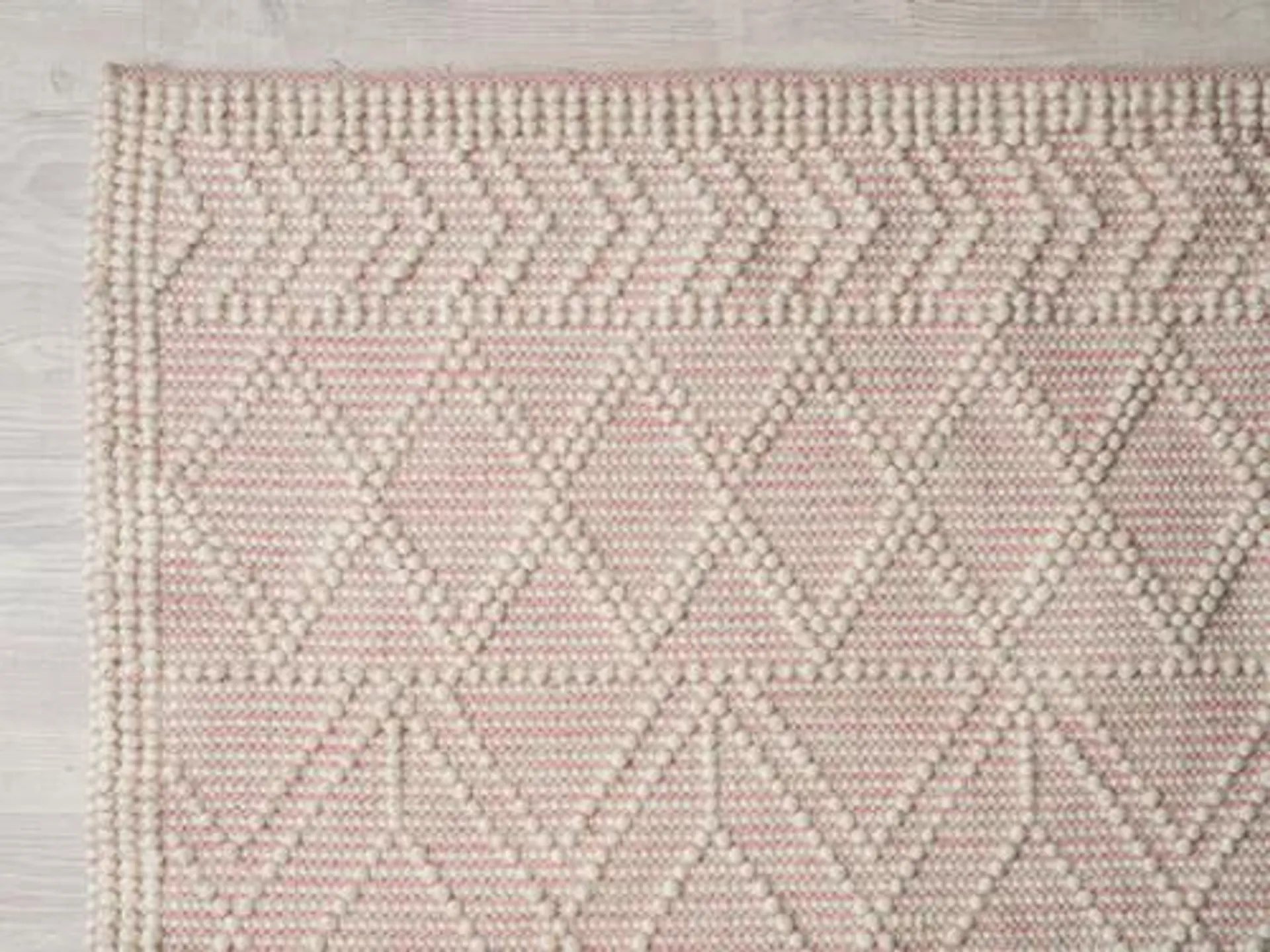 Greta Floor Rug - Natural/Pink - Large