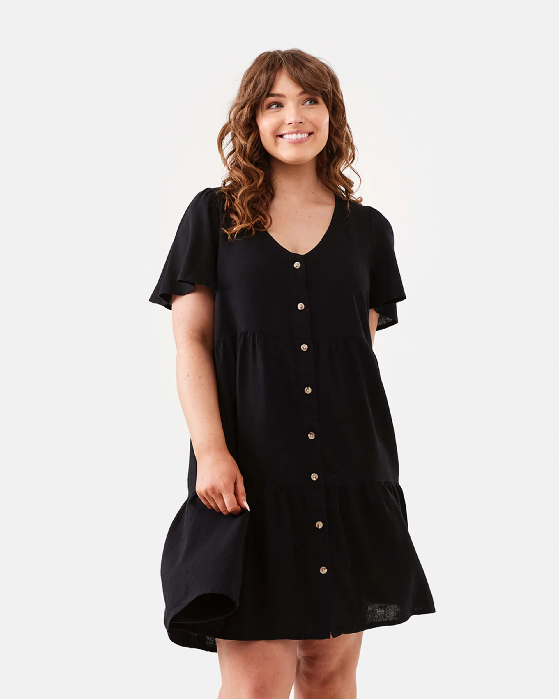 Short Sleeve Tiered Mini Dress