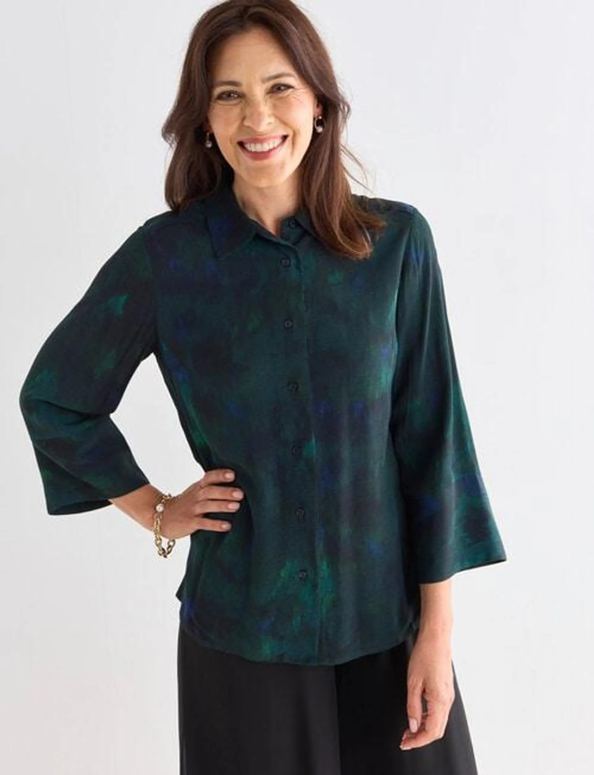 Ella J Tunic Shirt, Water Lily