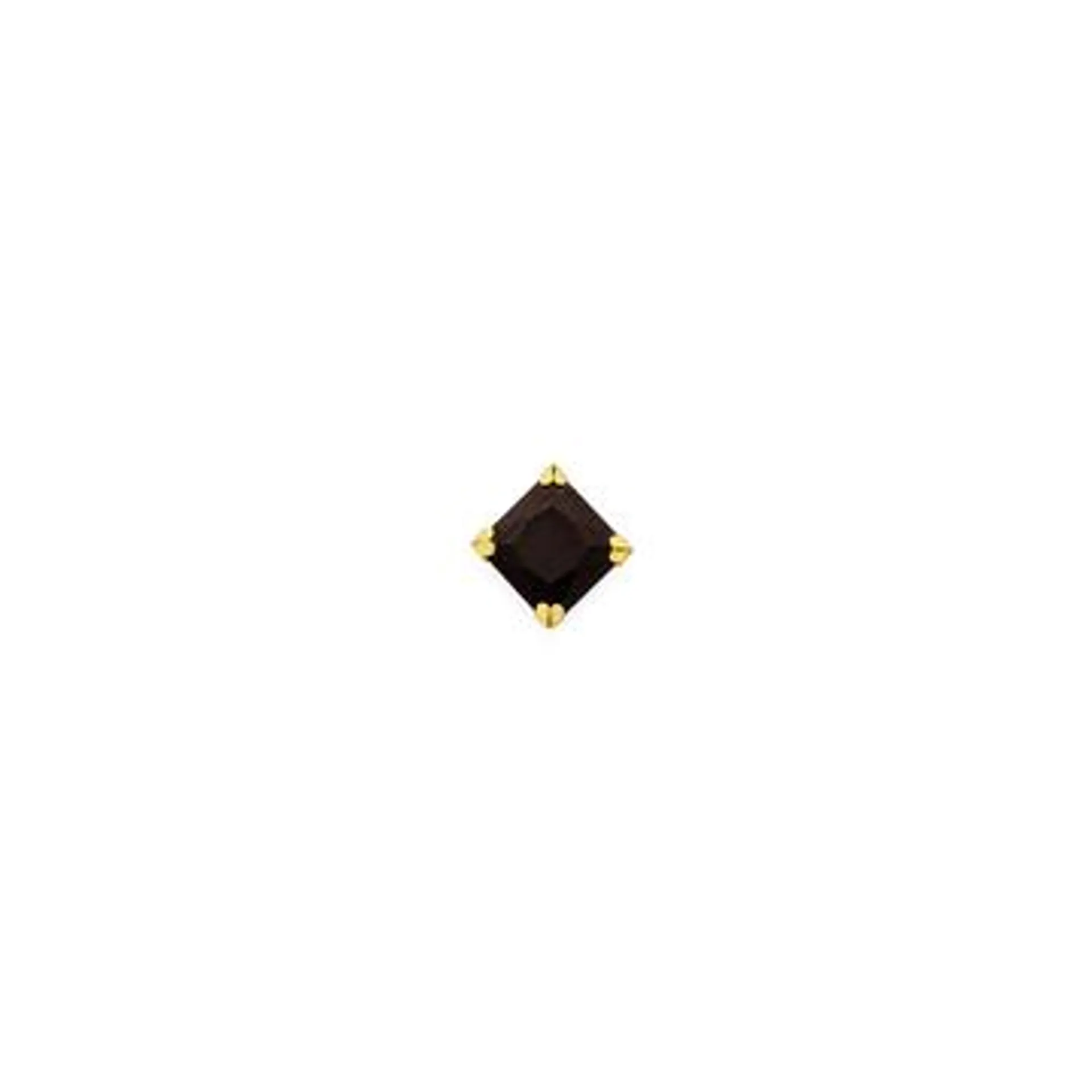 9ct, Black Cubic Zirconia Single Stud Earring