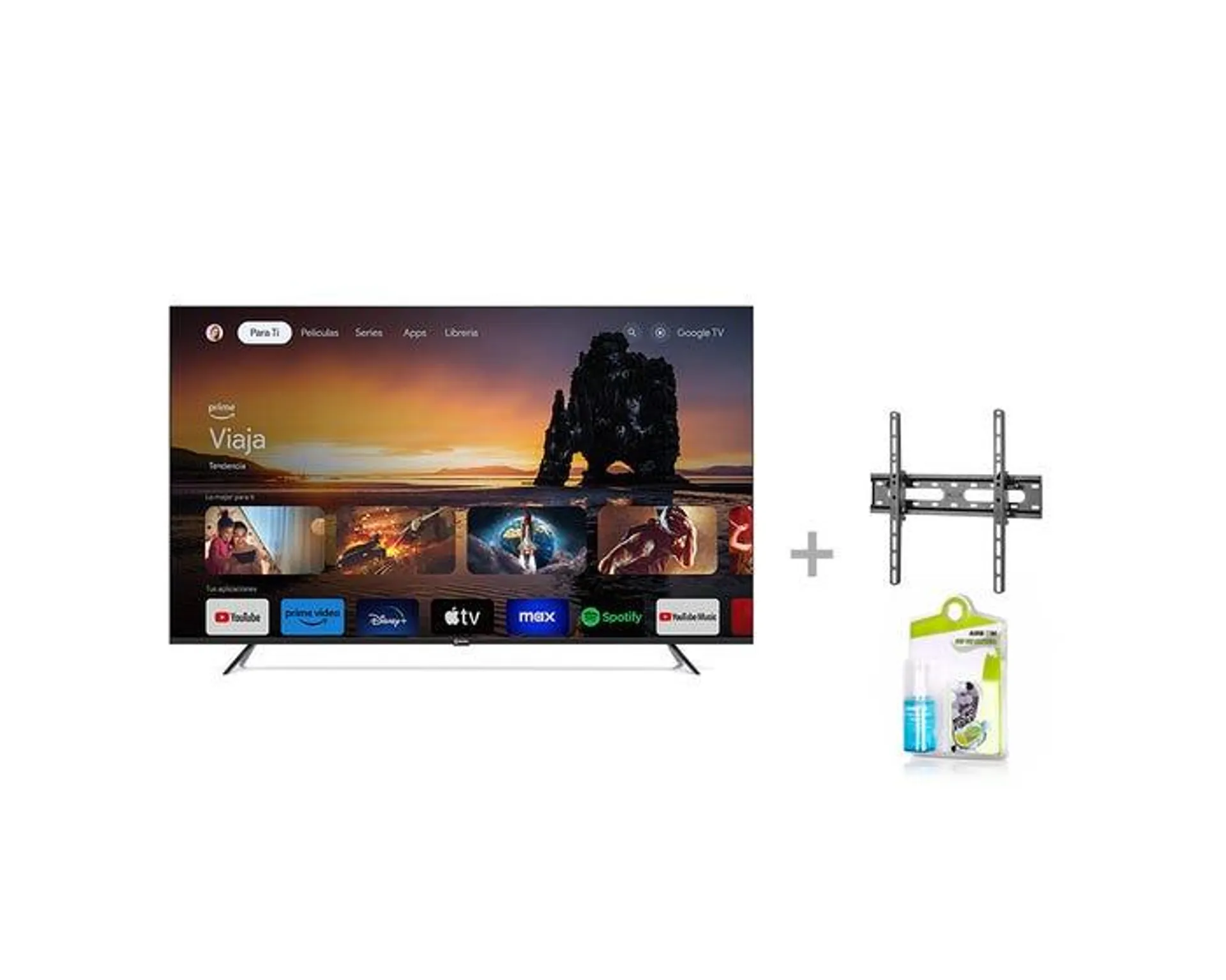 Televisor Miray LED 4K UHD Smart 58" MK58-T1000GBT + Soporte Fijo Miray SFM-32_70 + Kit de Limpieza Airboom AB C5/120ml