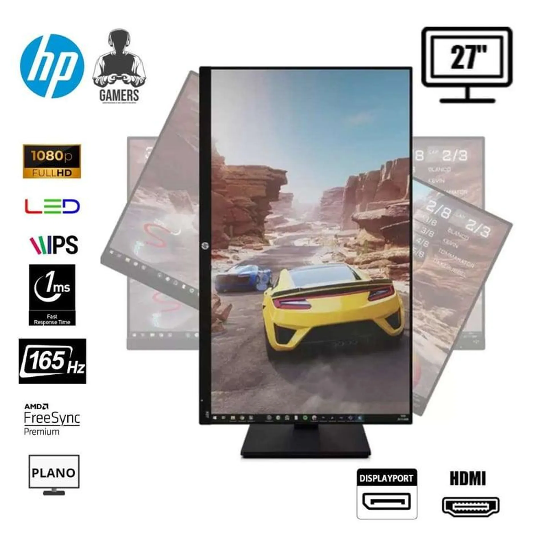 Monitor Gamer HP X27 G5 27 Panel IPS 165Hz 1ms 1920x10801