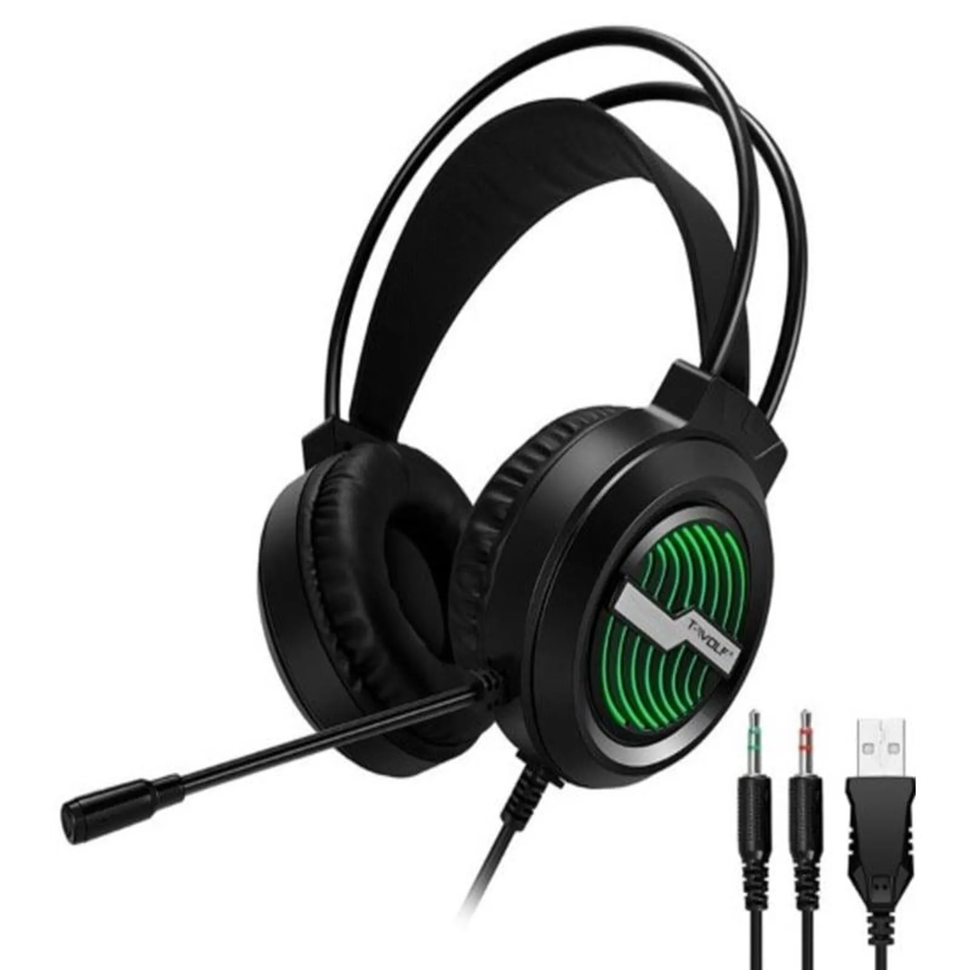 Auriculares headset H130 con micrófono y luces LED multiluces RGB