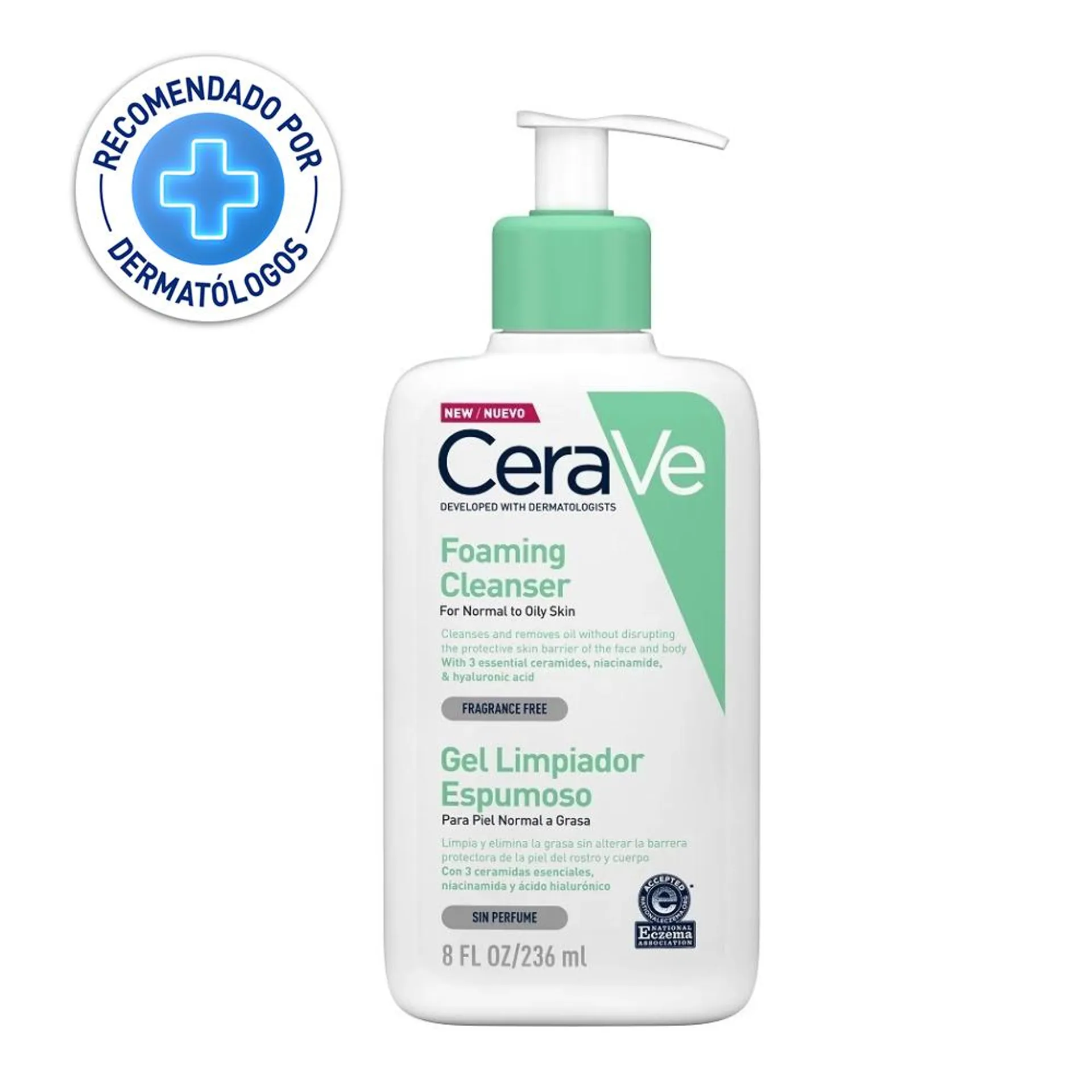 Cerave Gel Limpiador Espumoso Piel Normal a Grasa x 236 ml