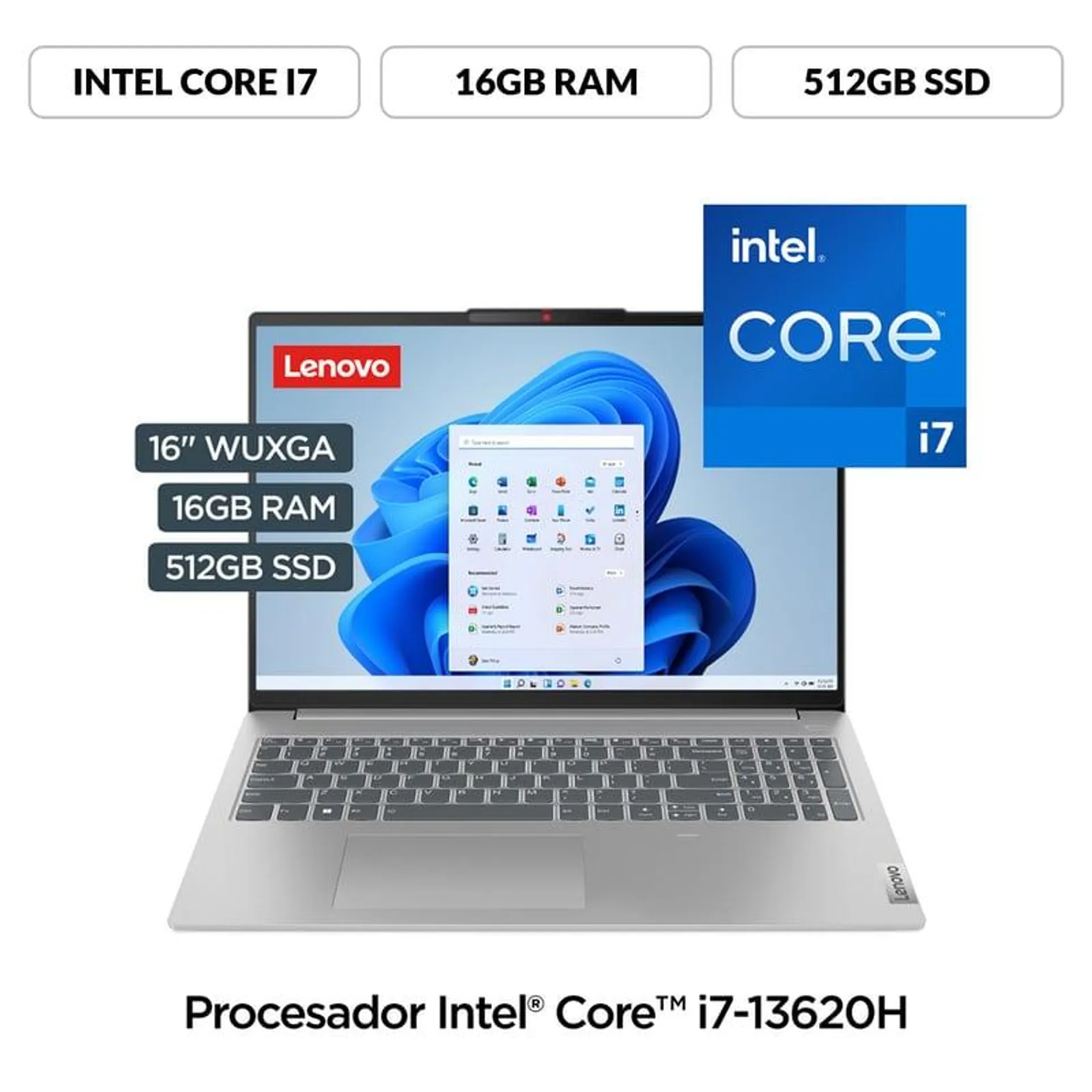 Laptop Lenovo Intel® Core i7 16GB 512GB SSD Ideapad Slim 5 13° Gen 16" FHD