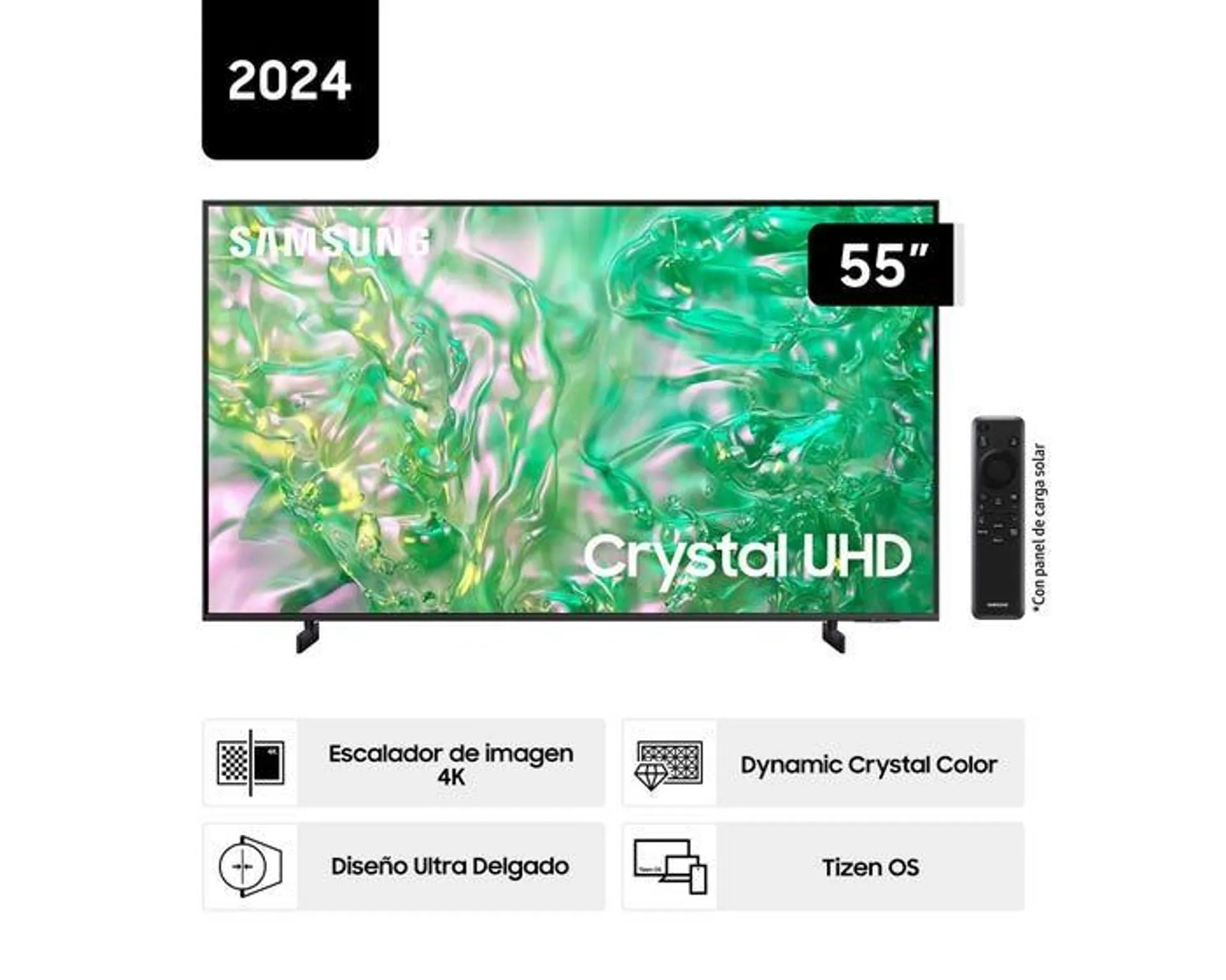 Televisor Samsung Smart TV 55" Crystal UHD 4K UN55DU8000GXPE