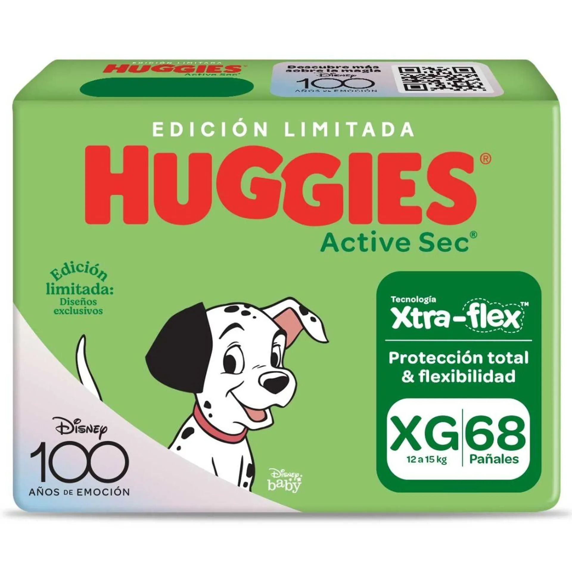 Pañal Huggies Active Sec Xtra-Flex Talla XG - Bolsa 68