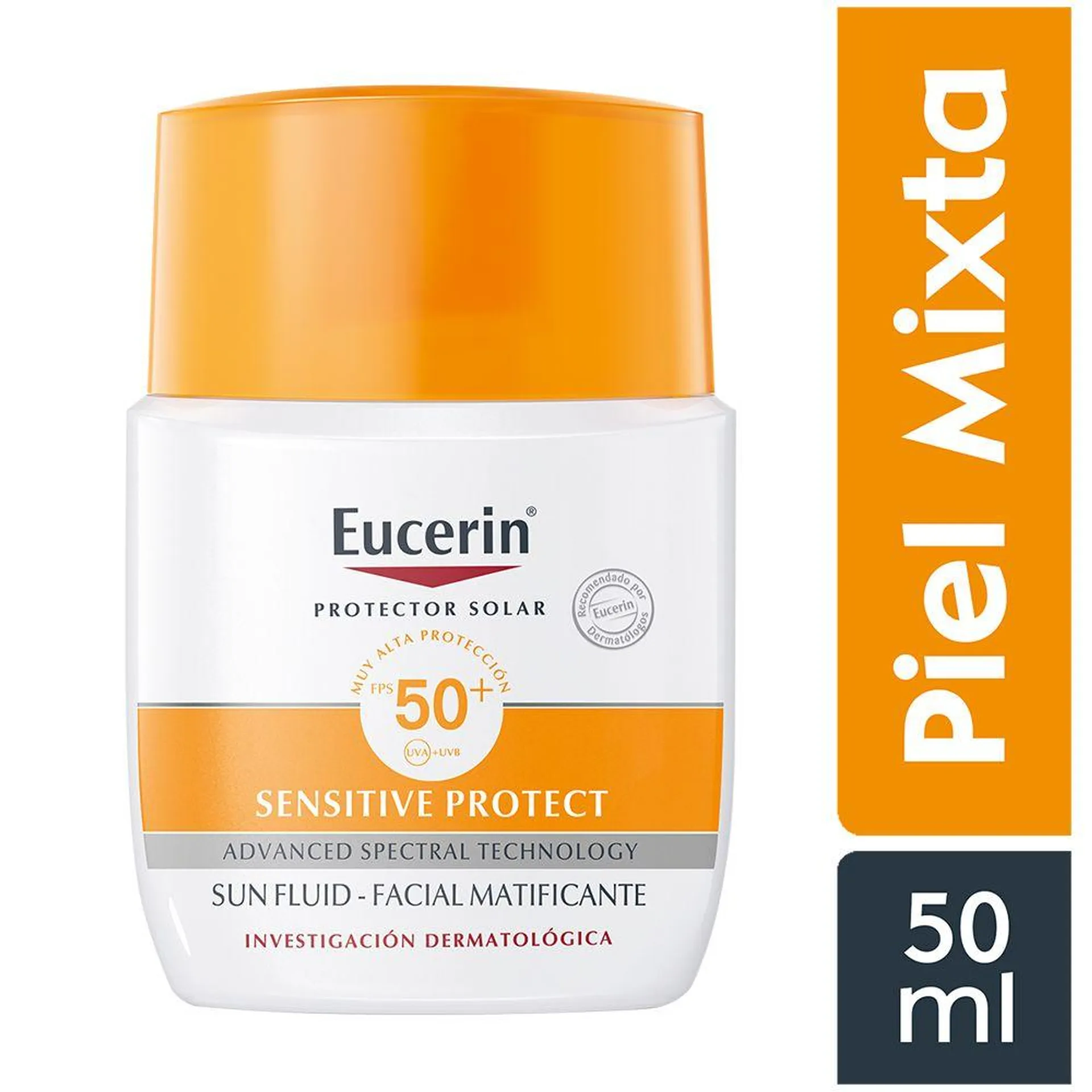 Eucerin Sun Fluido Facial Matificante F50+ - Frasco 50 ML