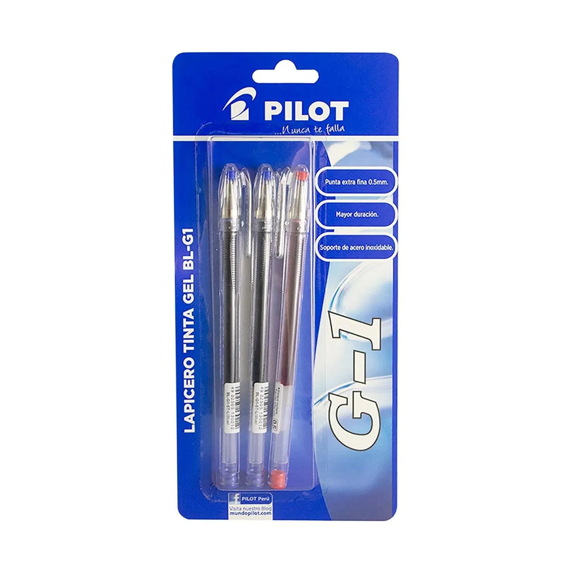 Boligrafo Pilot Bl-G1 X 3 (2 Azules, 1 Rojo) Blister