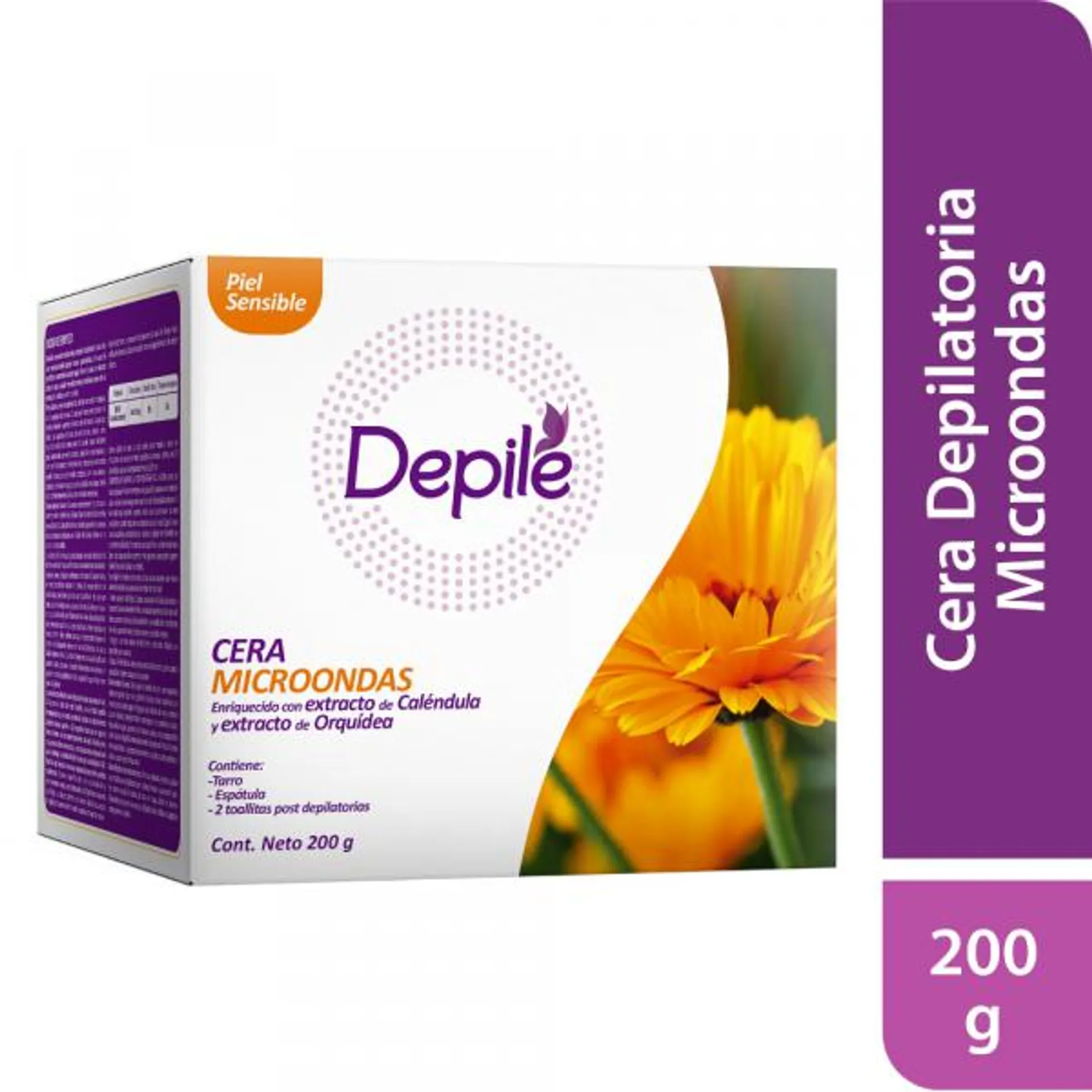 Cera Depilatoria DEPILÉ Microondas Orquídea Caja 200g