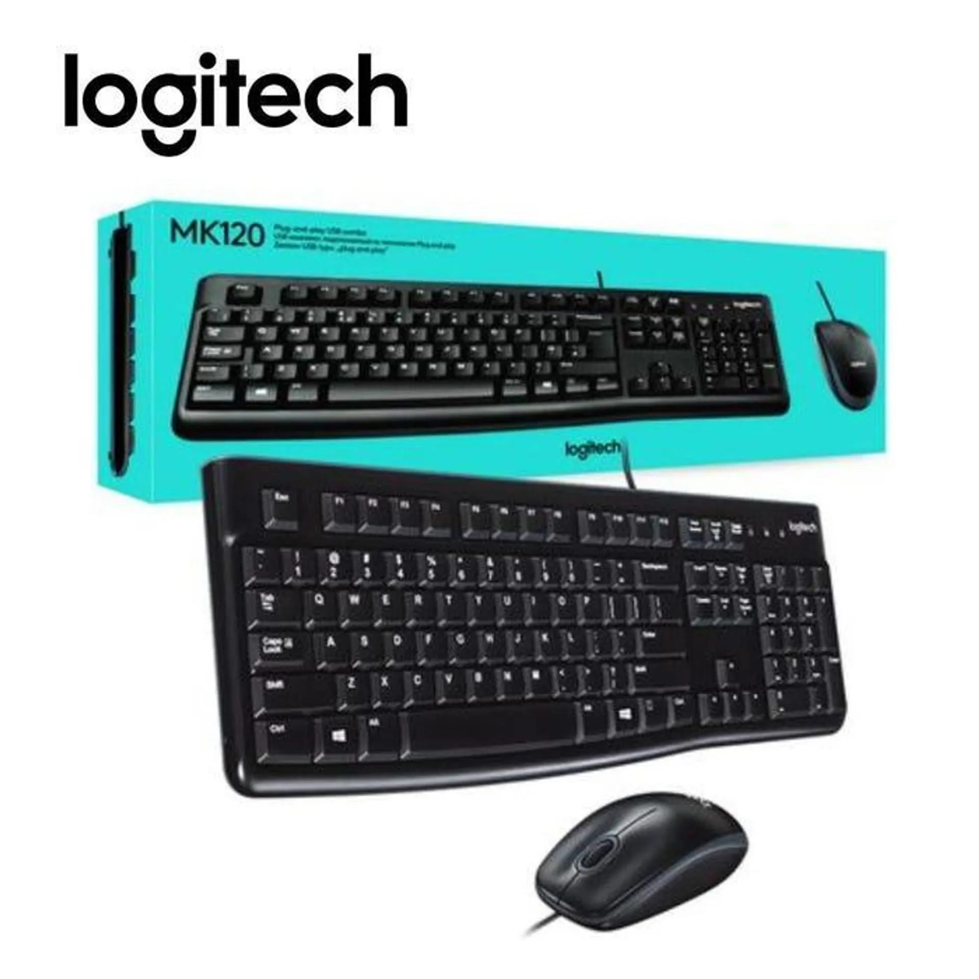 Combo Logitech Teclado y Mouse con cable MK120