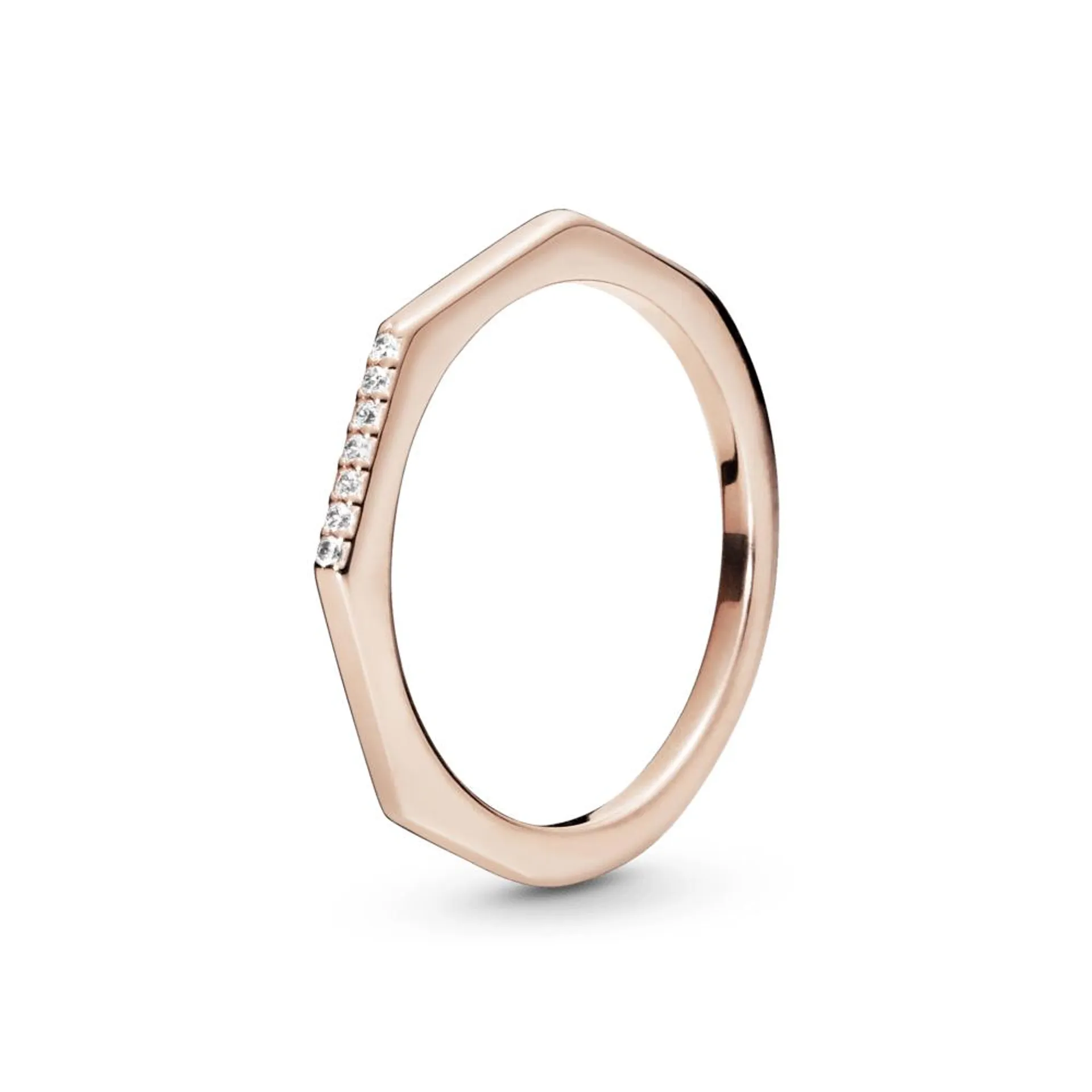 Anillo multifacetado Recubrimiento en Oro Rosa de 14k