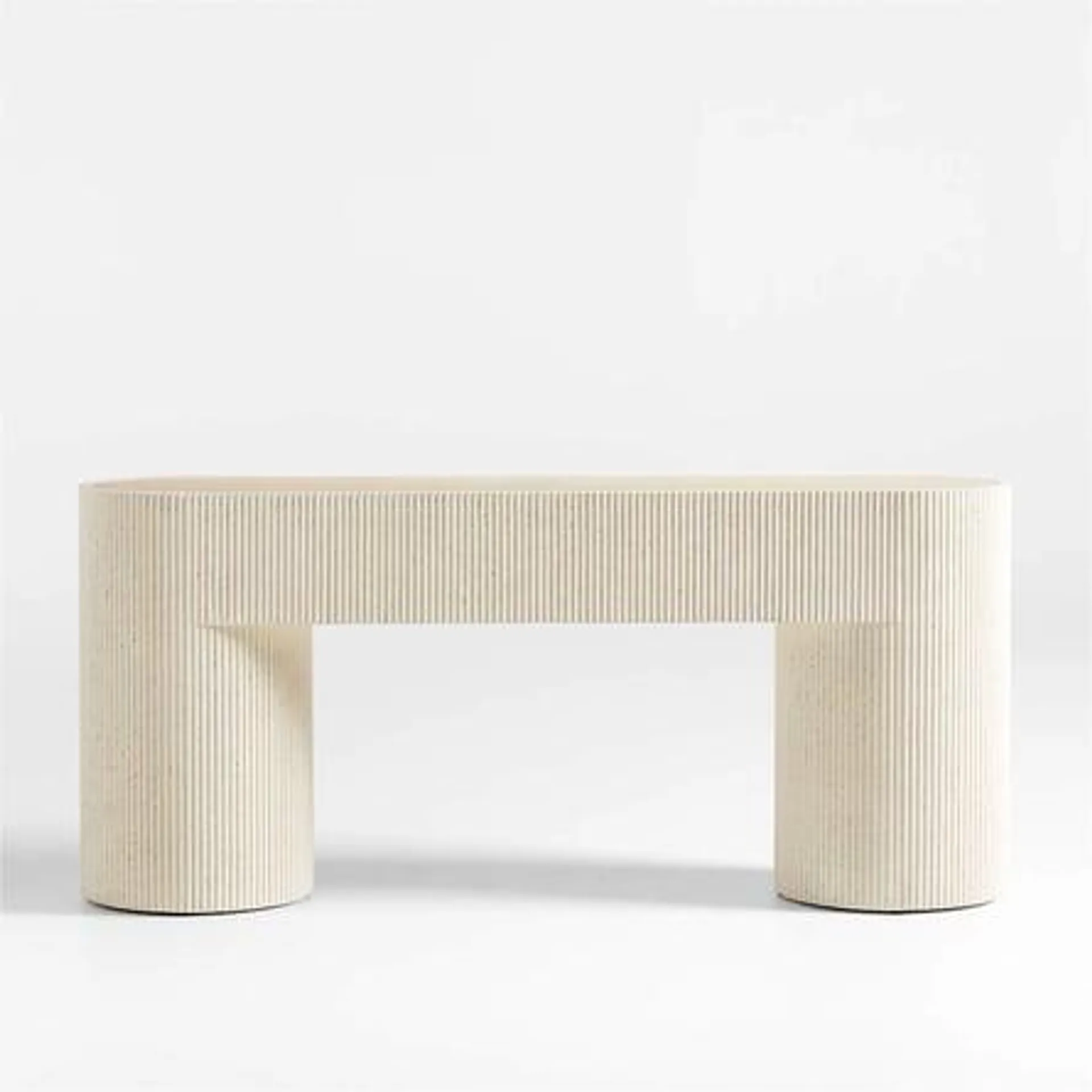 Consola Kahn de Madera con Estructura de Concreto Ribbed