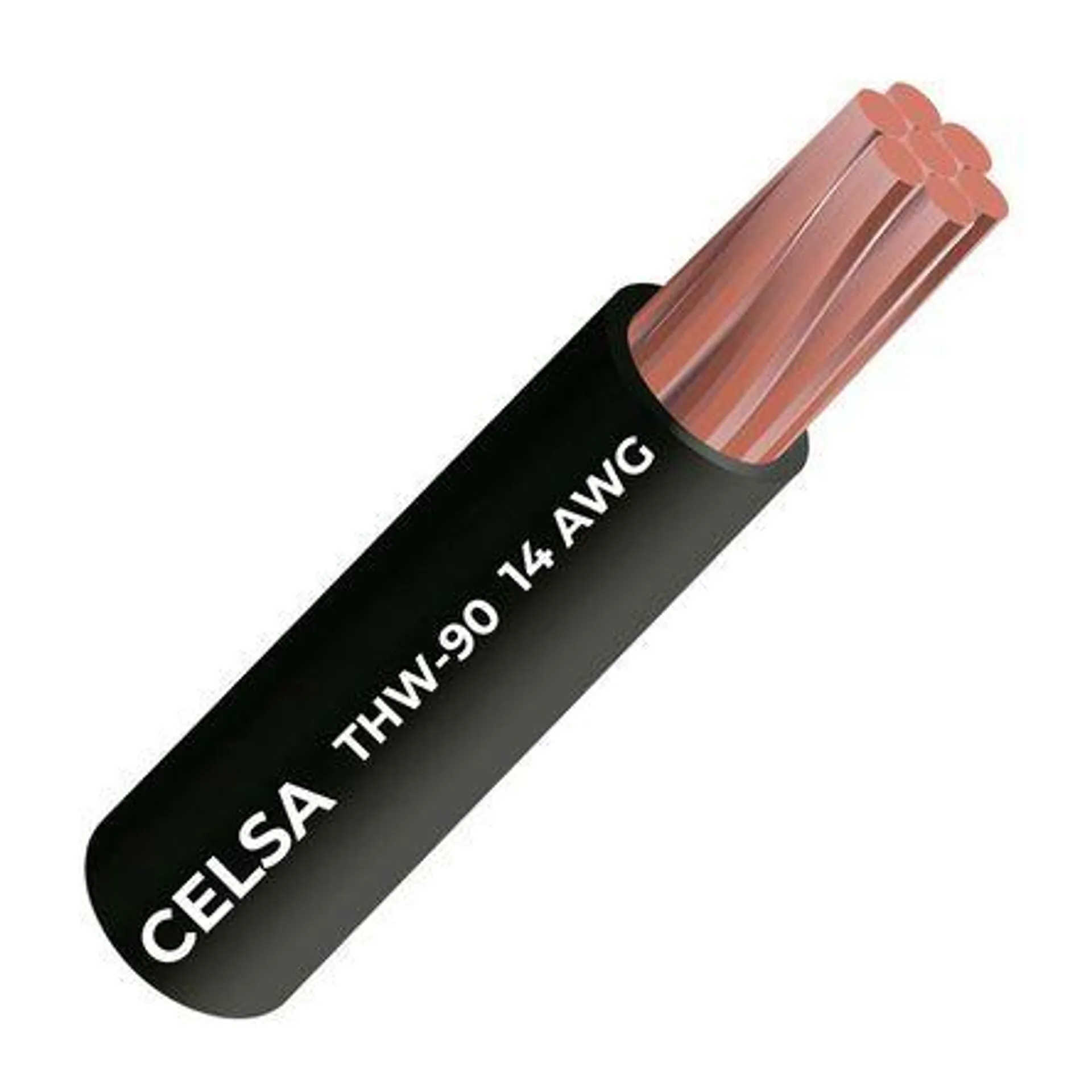 Cable THW-90 450/750 V 14 AWG Celsa Negro 100m