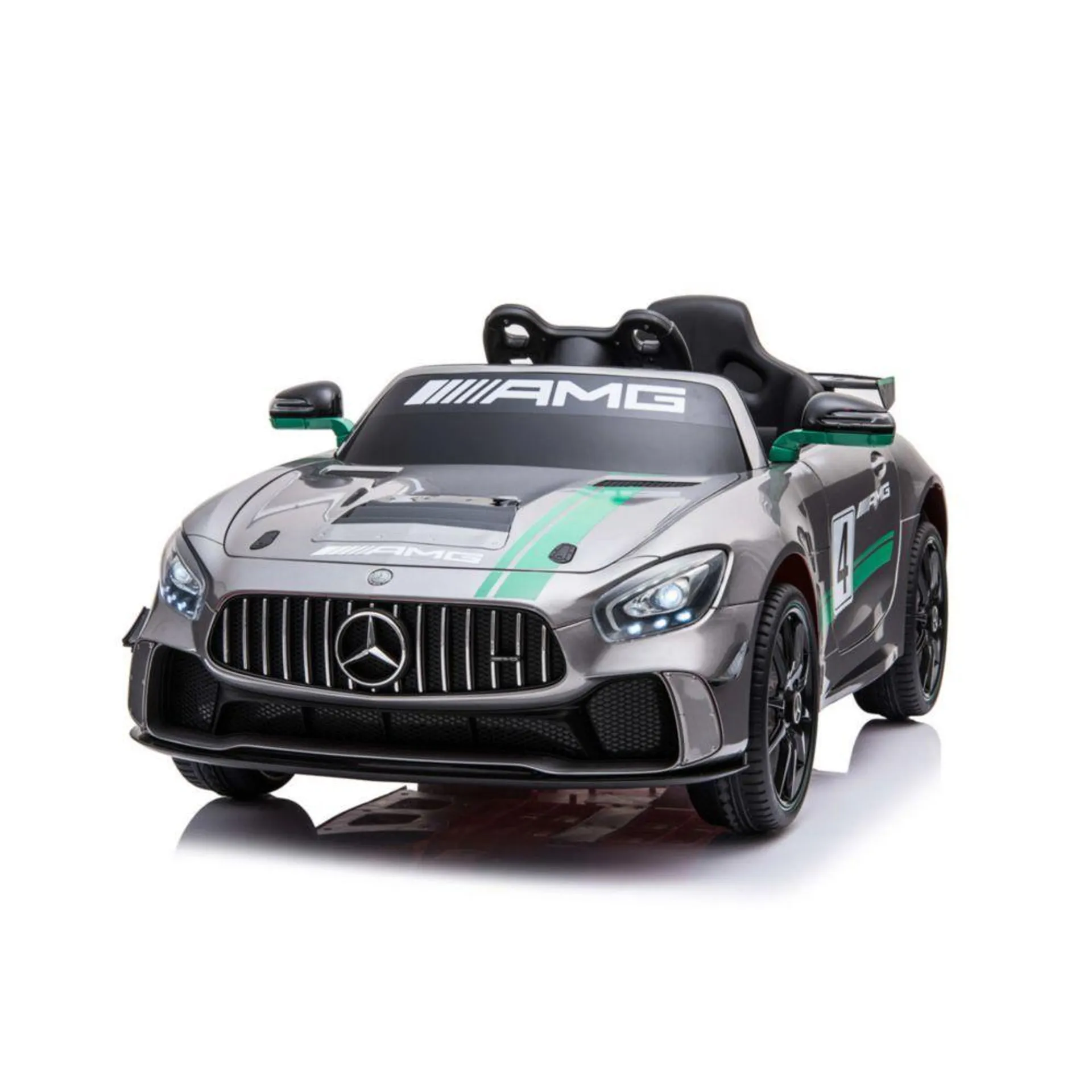 Carro A Batería Mercedes Benz Gt4 Amg Plateado