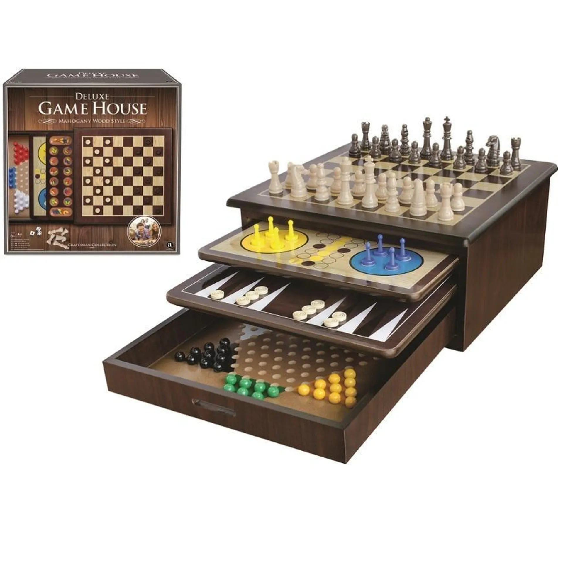 Juego De Mesa 4 En 1 Madera Deluxe