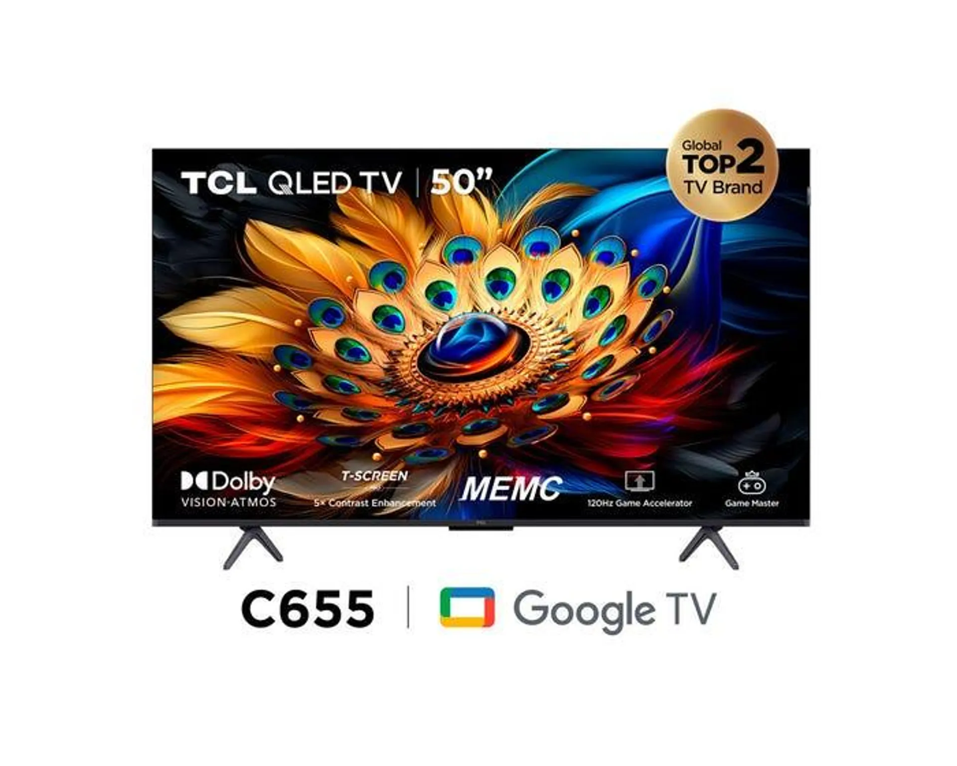 Televisor TCL Smart TV 50" QLED 4K UHD 50C655