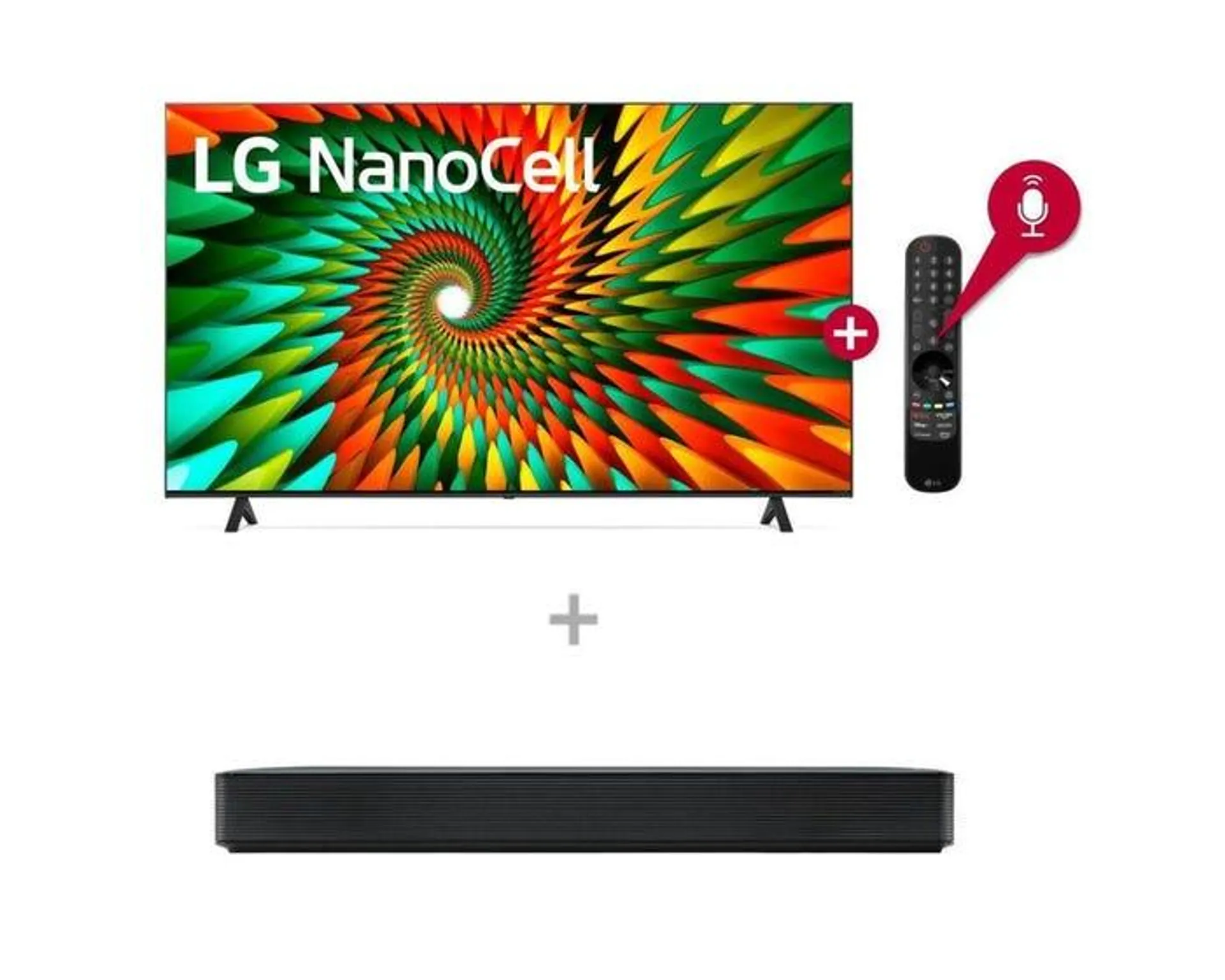 Televisor LG Smart TV 55" LED 4K Nanocell 55NANO77SRA + Soundbar LG 2.0 Canales SK1