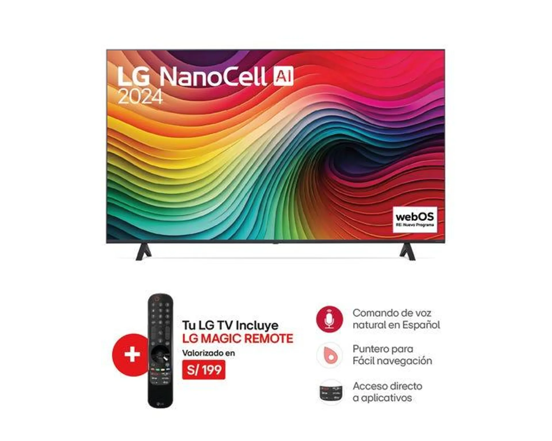 Televisor LG Smart TV 55" Nanocell 4K UHD 55NANO80TSA (2024)