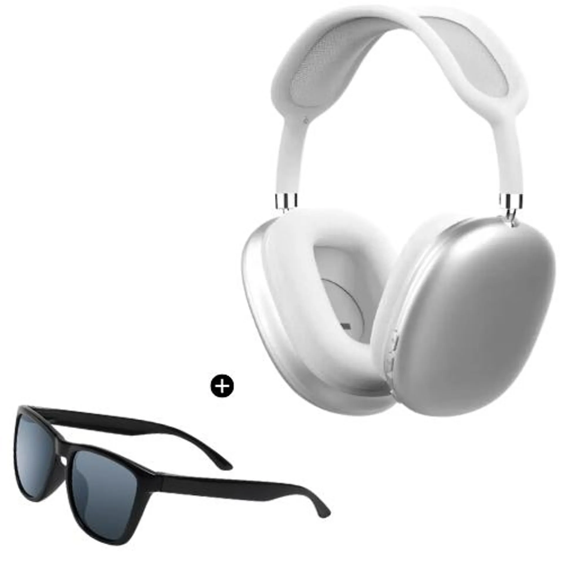 Audífonos bluetooth P9 Over Ear blanco + Lentes de sol clásico