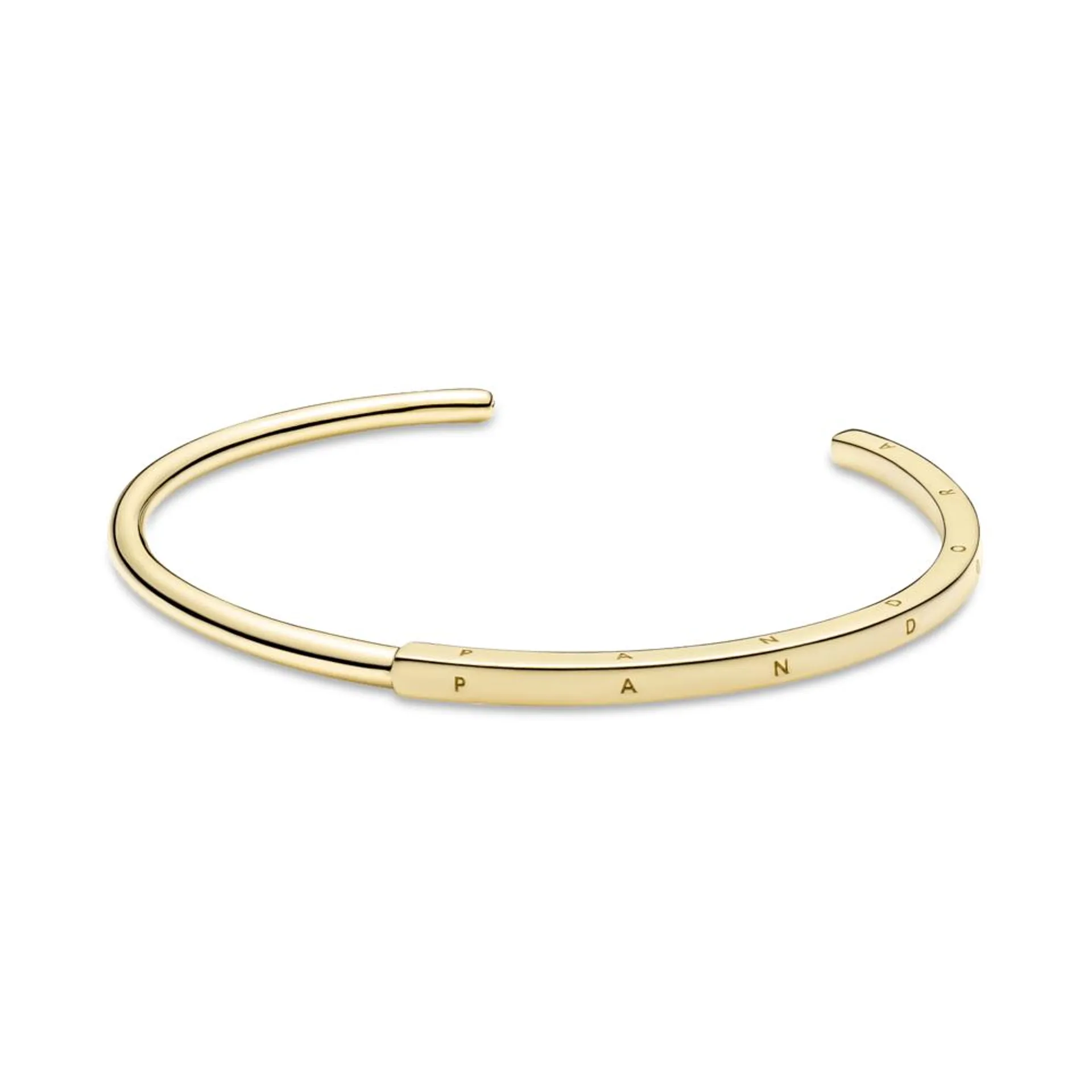 Brazalete Rígido I-D Pandora Signature Recubrimiento en Oro de 14k