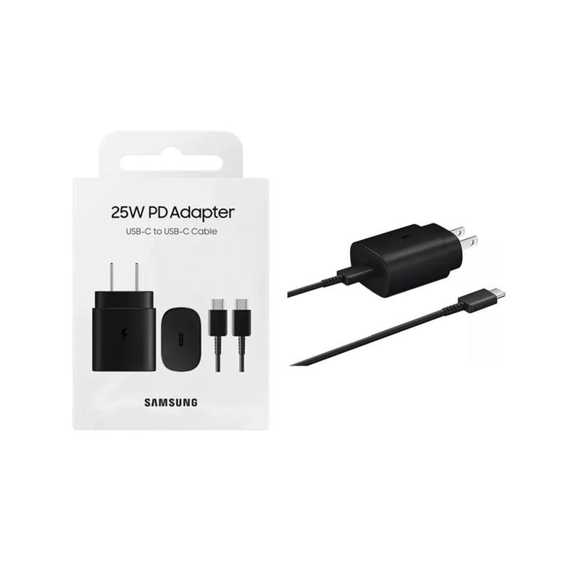 Cargador Samsung 25W Con Cable - Negro - Original