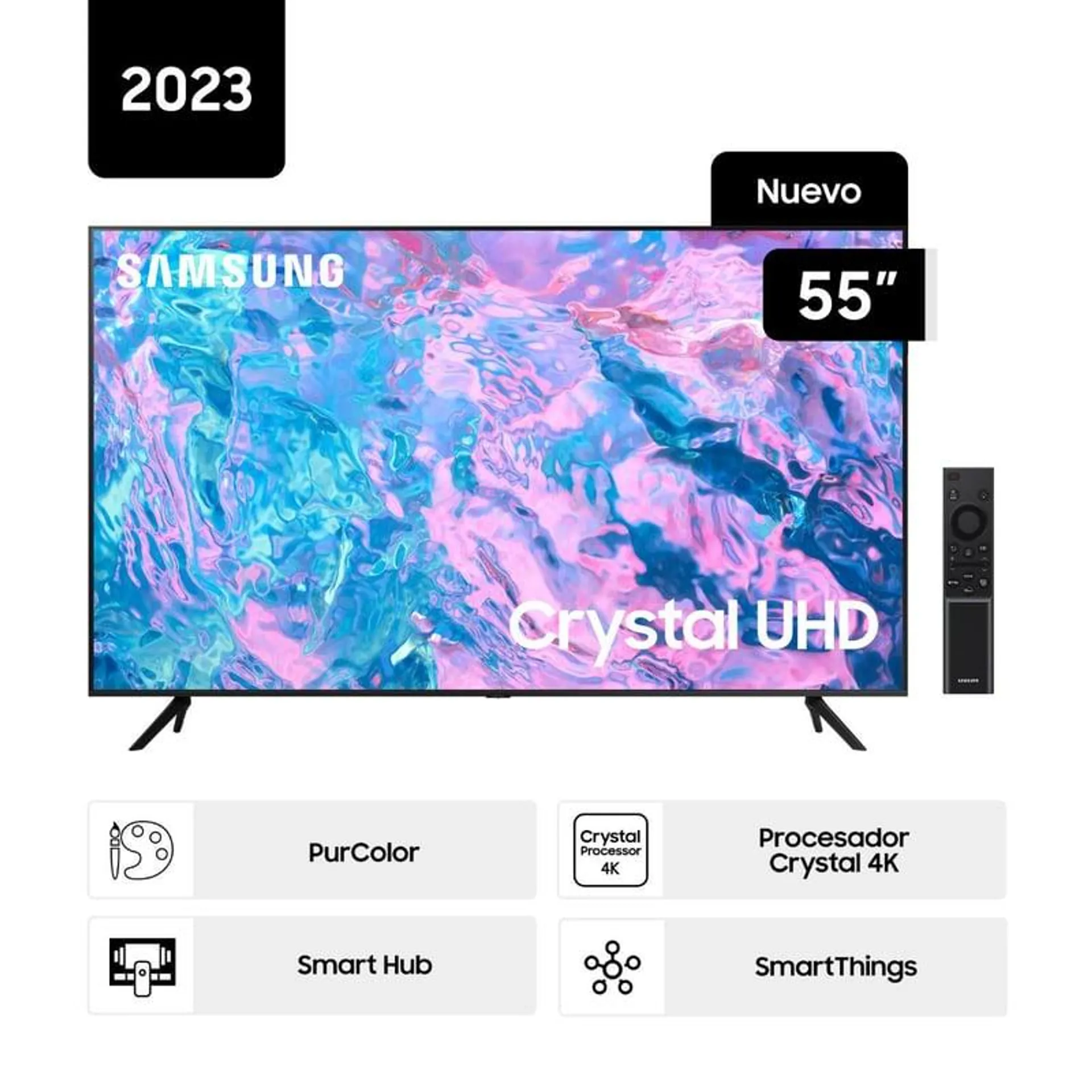 Televisor Samsung Smart Tv 55" Crystal Uhd 4k Un55cu7000gxpe (nuevo)