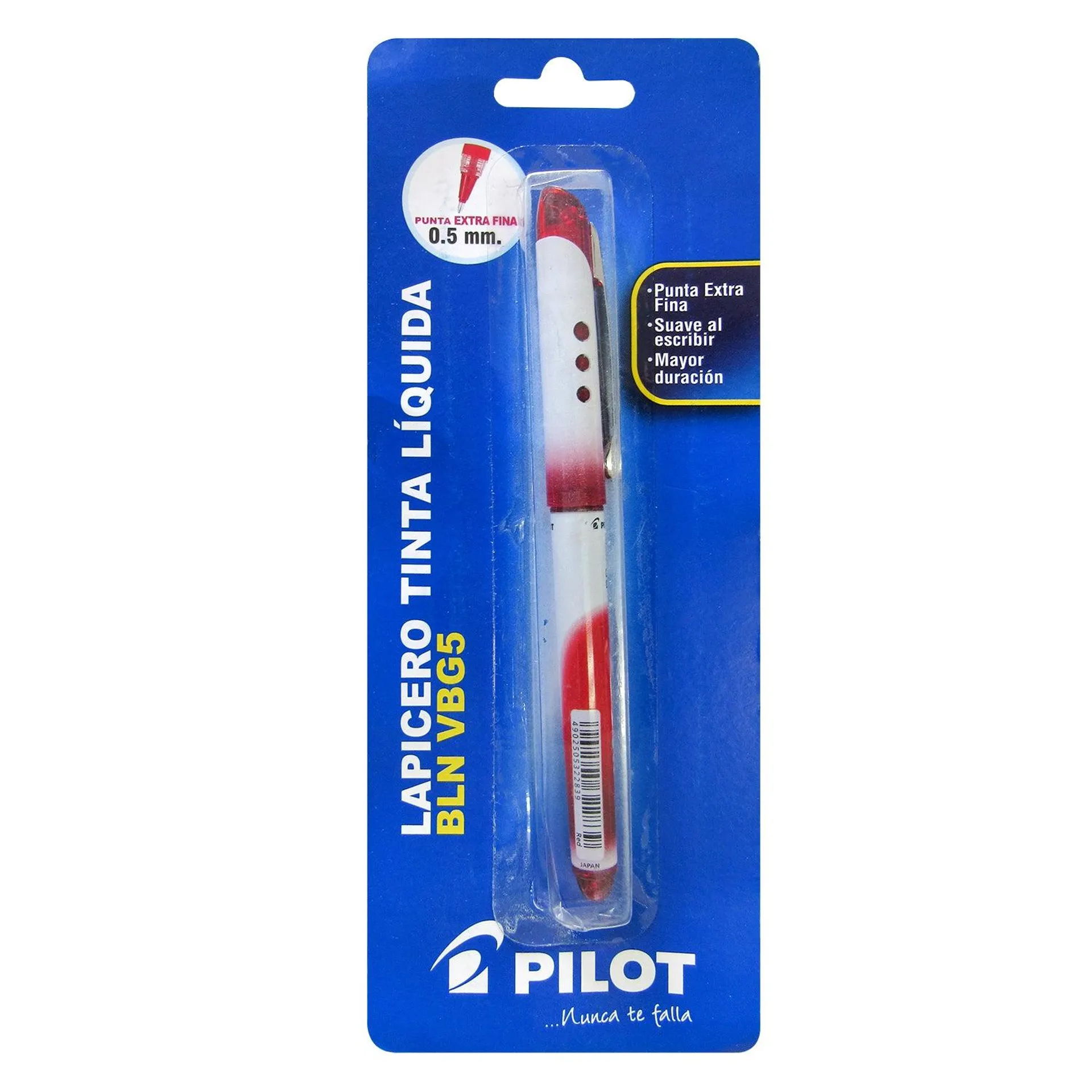 Bolígrafo Pilot Tinta Liquida Vball Grip 0.5 mm Blister Rojo