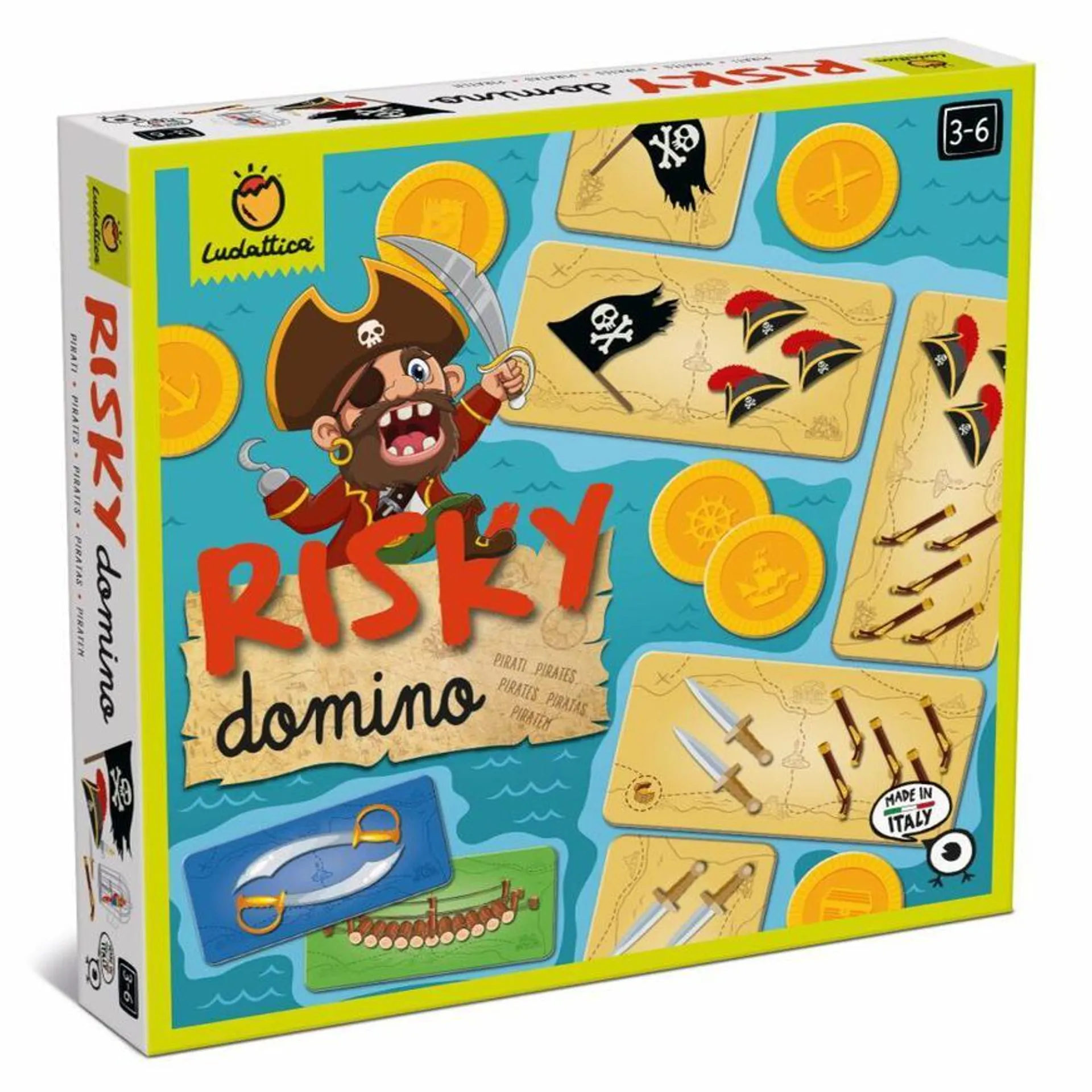 Juego De Mesa Ludattica Risky Dominó Piratas